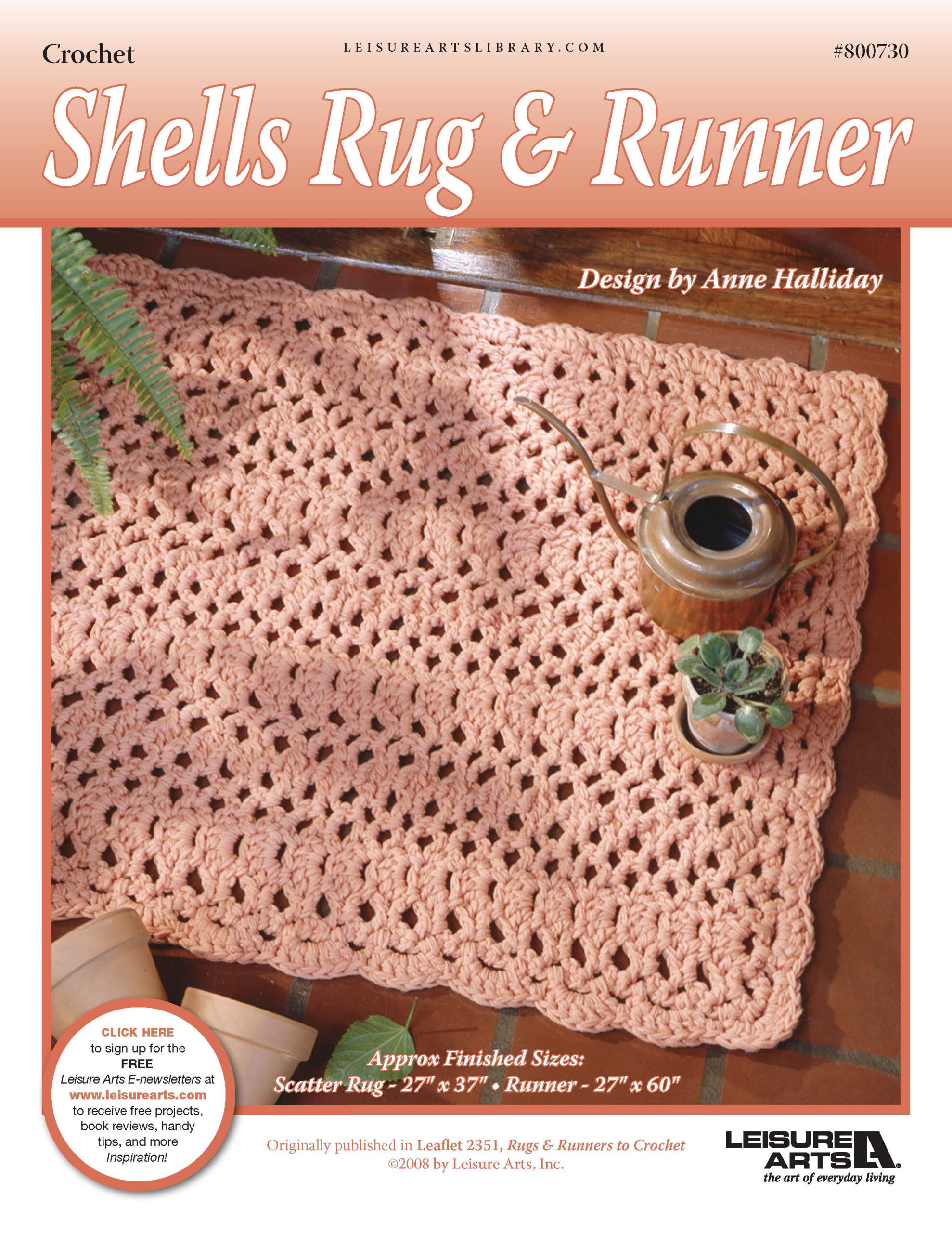 Leisure Arts Shells Rug Runner Crochet ePattern