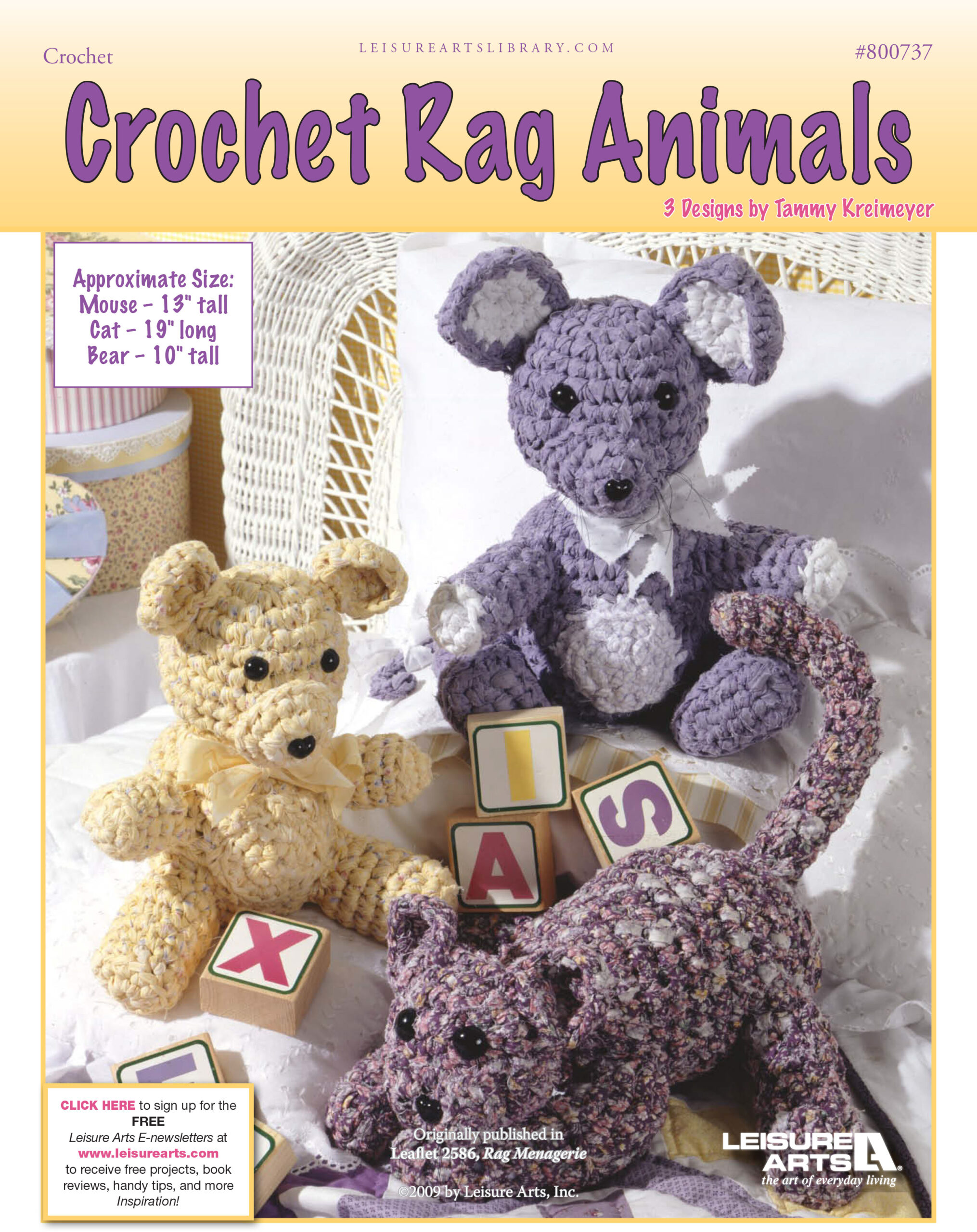 Leisure Arts Crochet Rag Animals ePattern