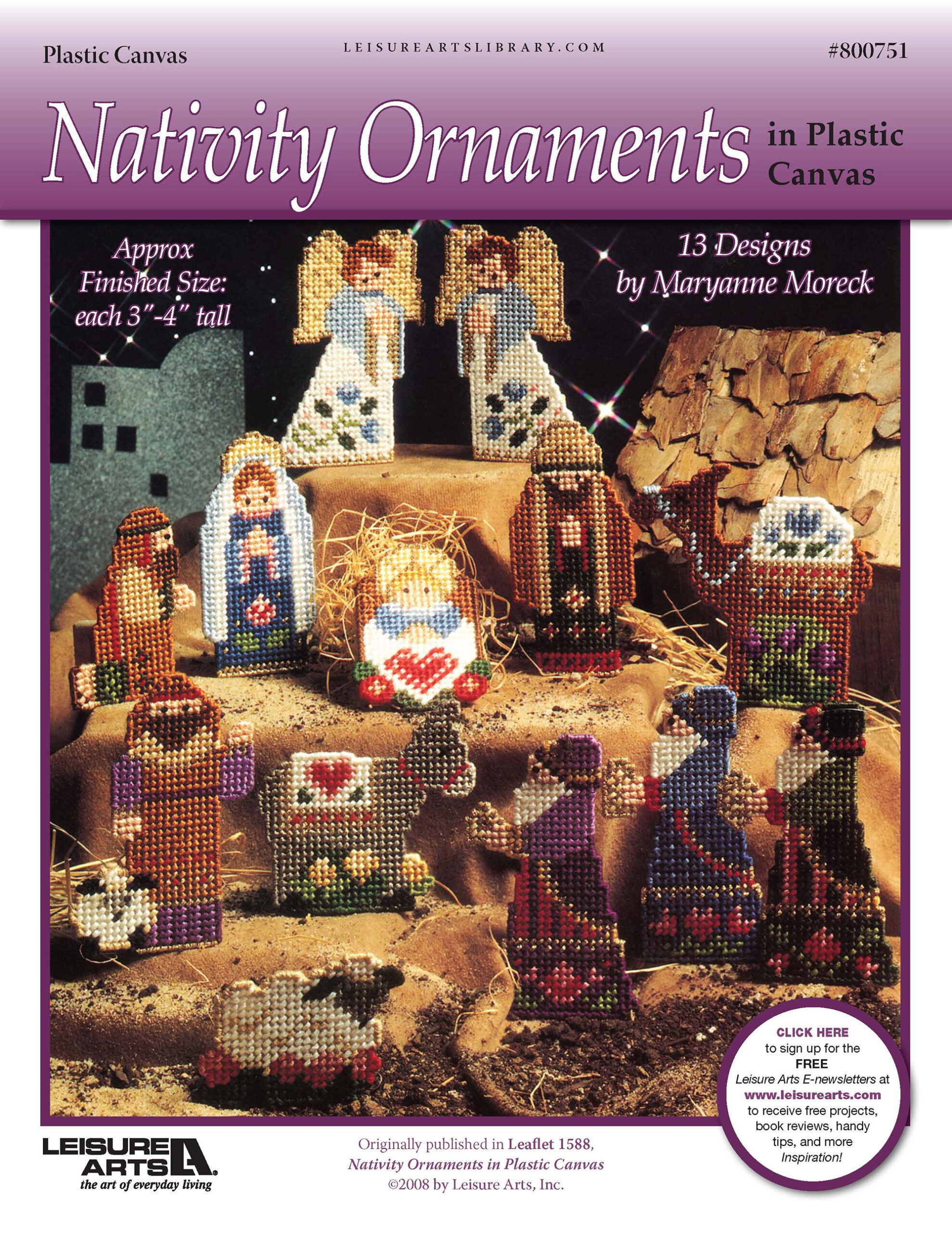 Leisure Arts Nativity Ornaments In Plastic Canvas ePattern