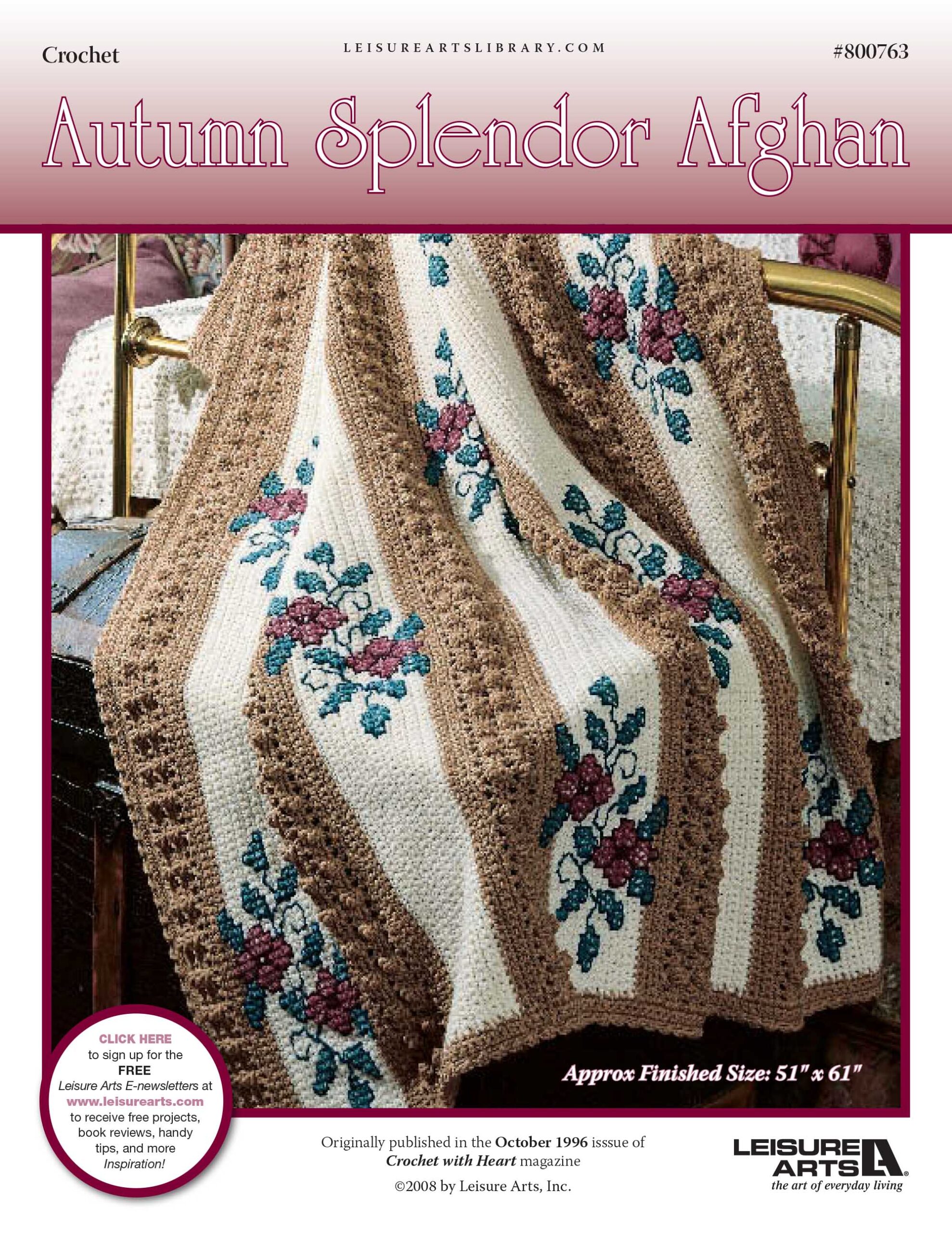 Leisure Arts Autumn Splendor Afghan Crochet ePattern