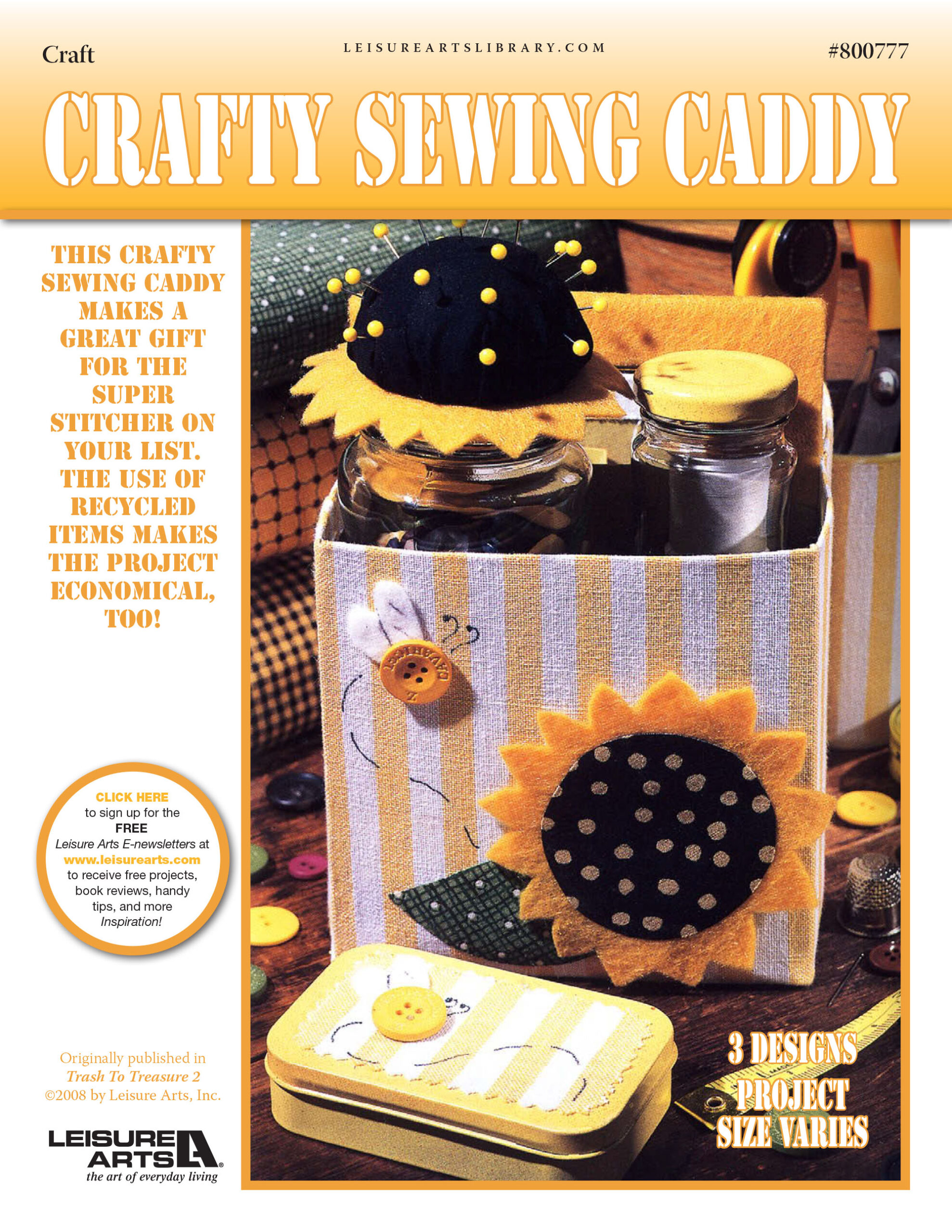 Leisure Arts Crafty Sewing Caddy Craft ePattern