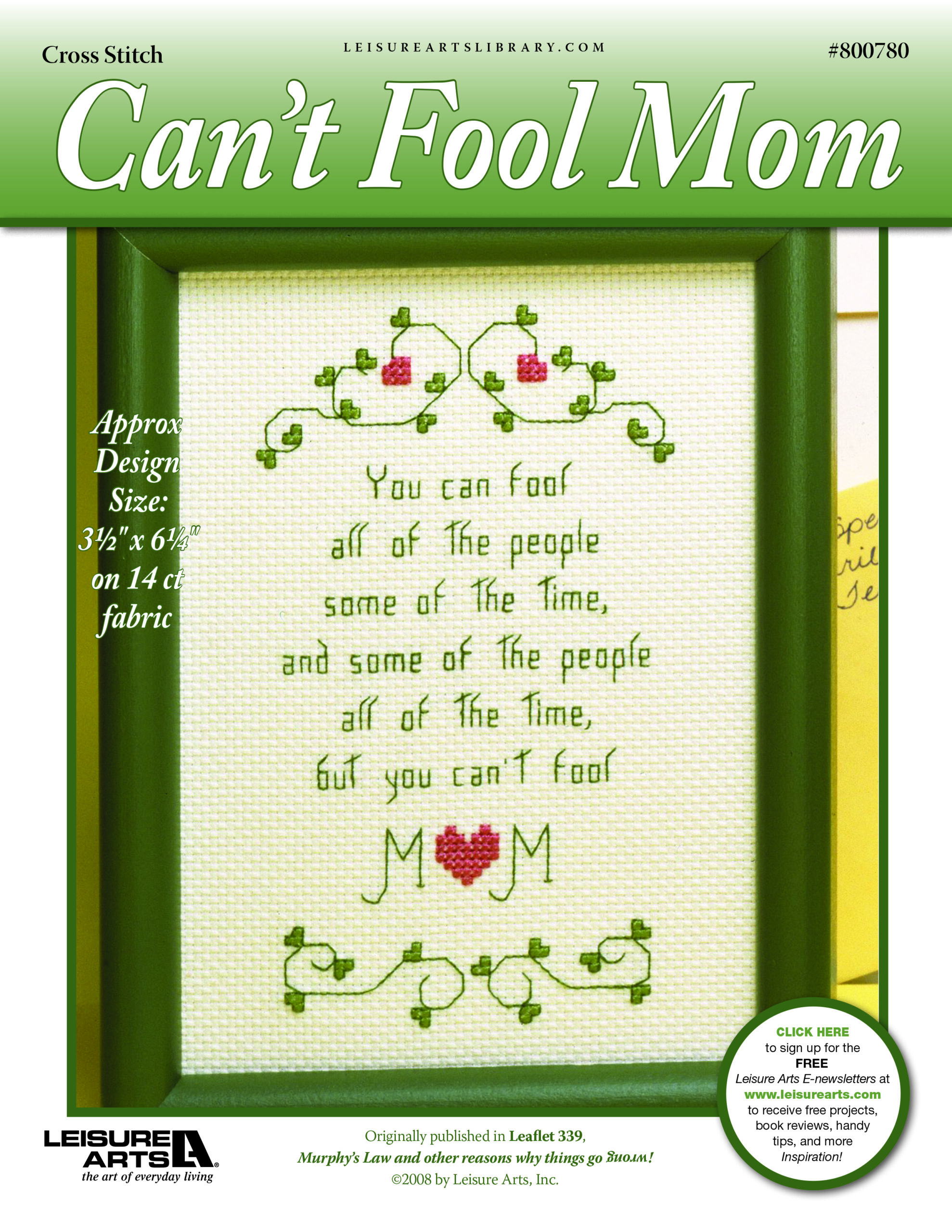 Leisure Arts Murphys Law Cant Fool Mom Cross Stitch ePattern