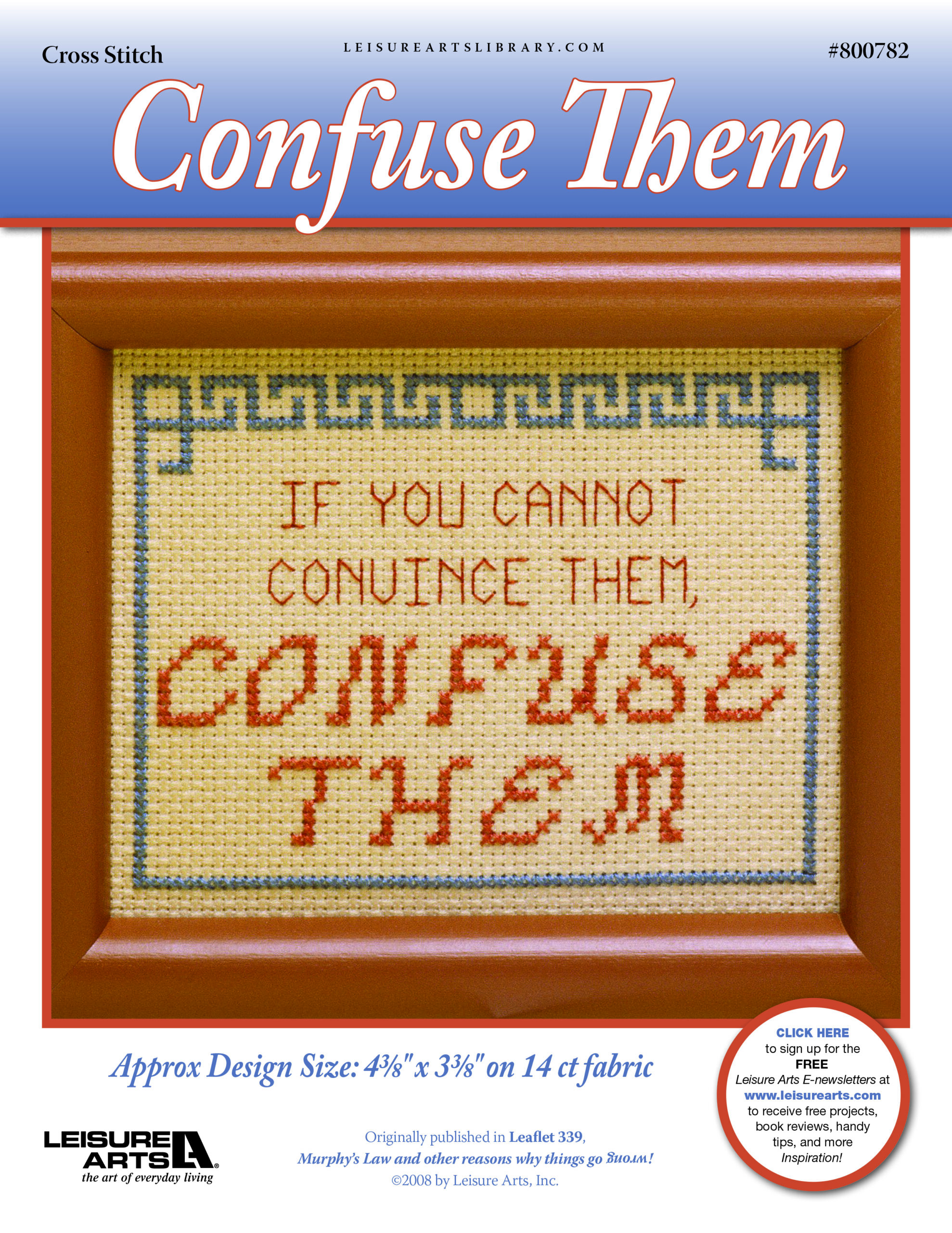 Leisure Arts Murphys Law Confuse Them Cross Stitch ePattern