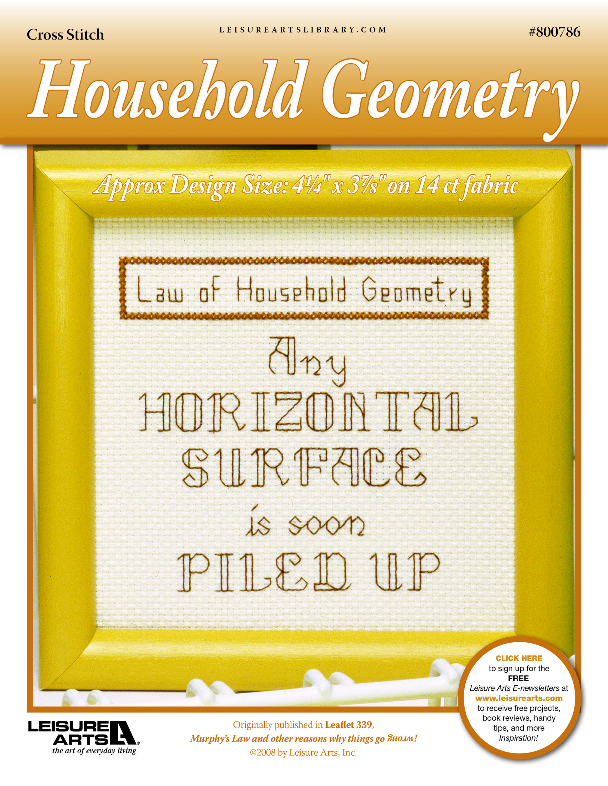 Leisure Arts Murphys Law Household Geometry Cross Stitch ePattern