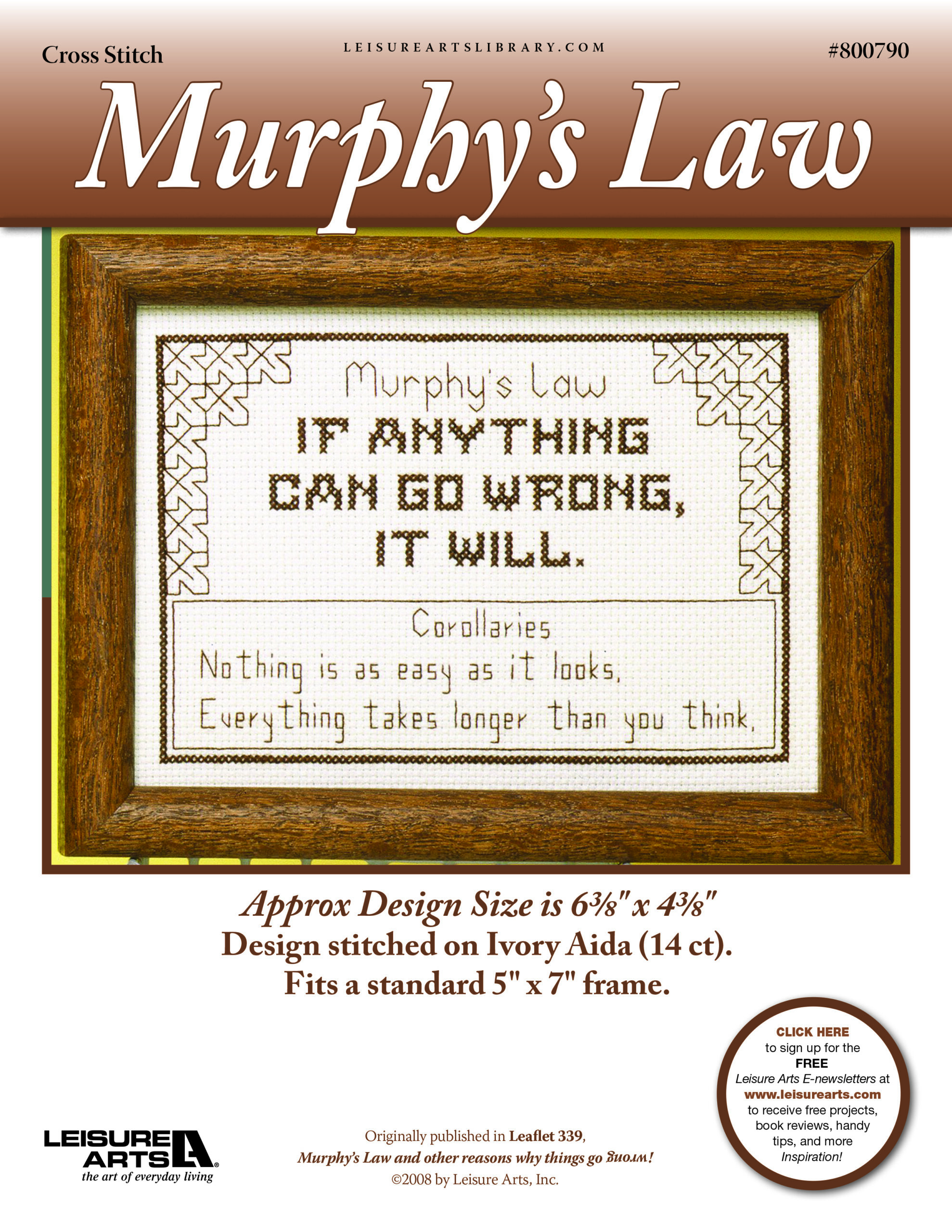 Leisure Arts Murphys Law Cross Stitch ePattern