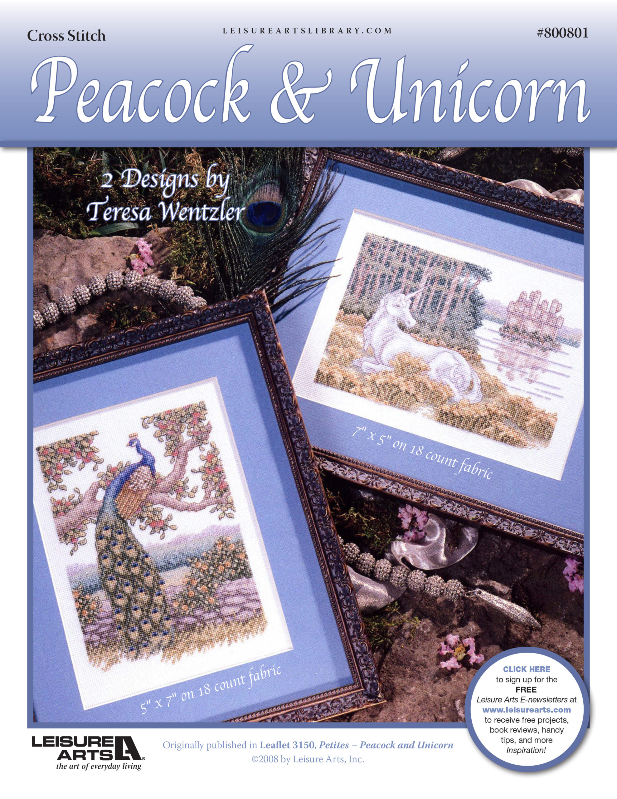 Leisure Arts Peacock Unicorn Cross Stitch ePattern
