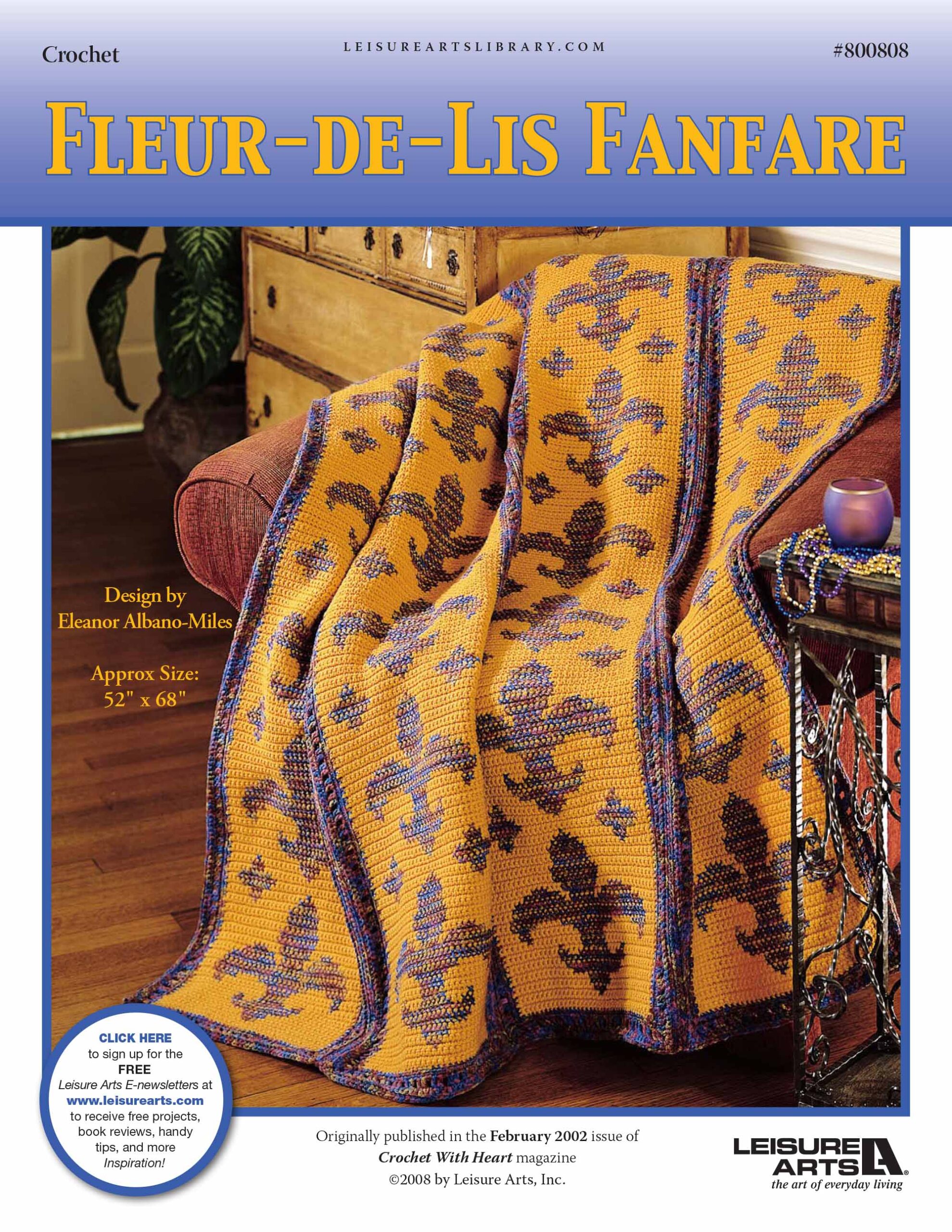 Leisure Arts FleurdeLis Fanfare Afghan Crochet ePattern