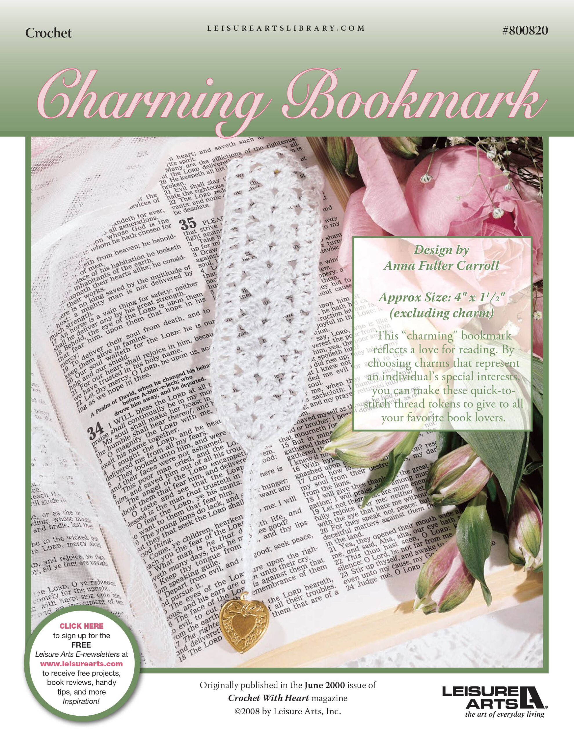 Leisure Arts Charming Bookmark Crochet ePattern