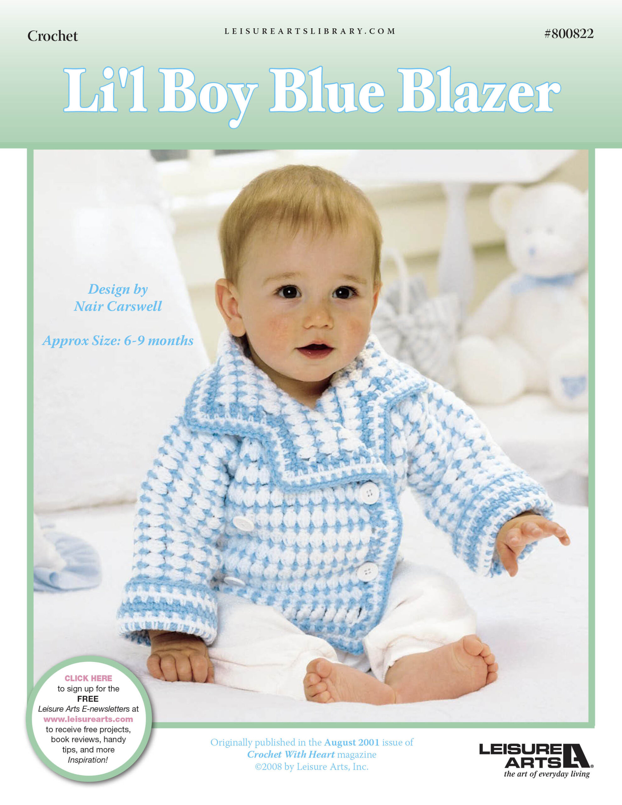 Leisure Arts Lil Boy Blue Blazer Crochet ePattern