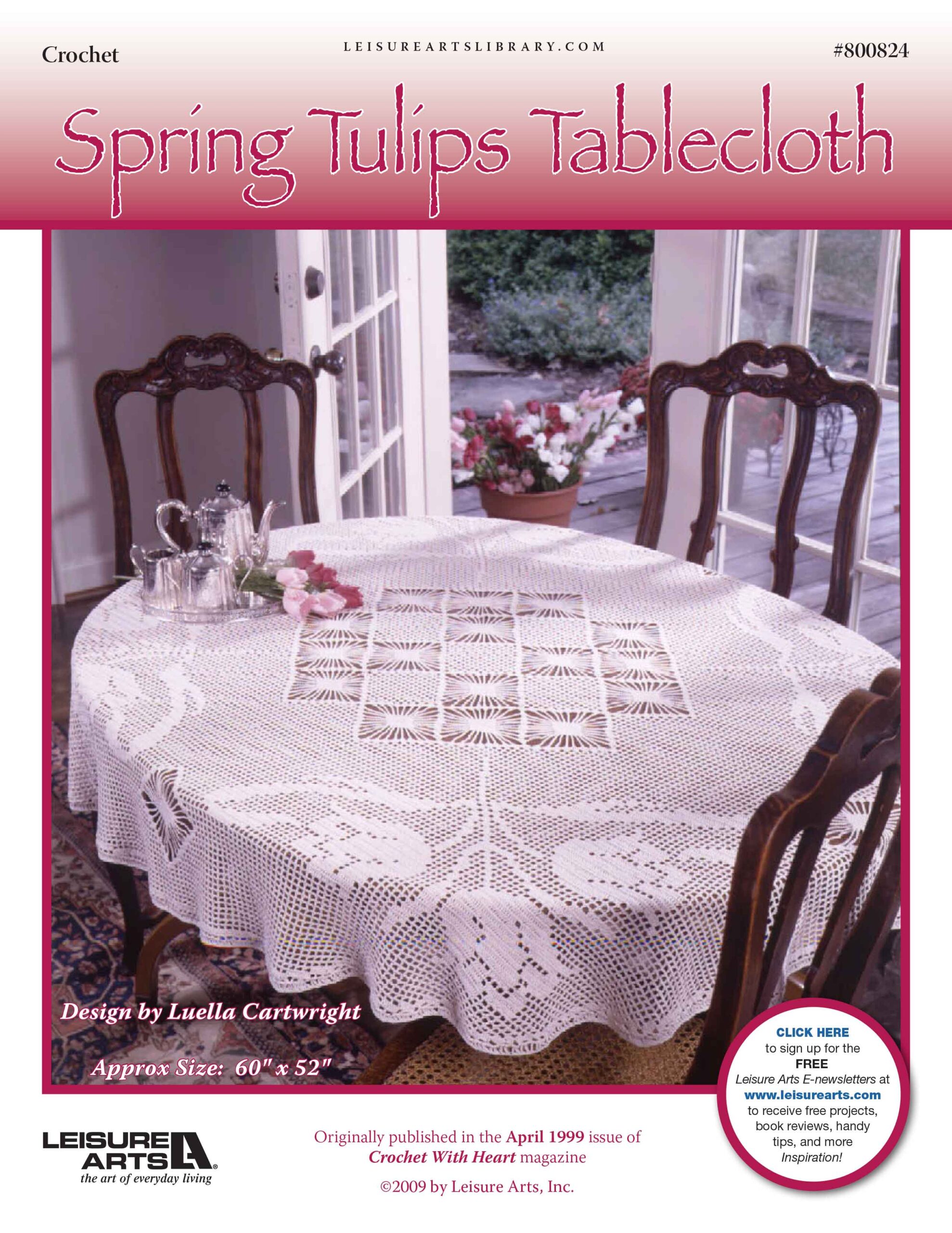 Leisure Arts Spring Tulip Tablecloth Crochet ePattern
