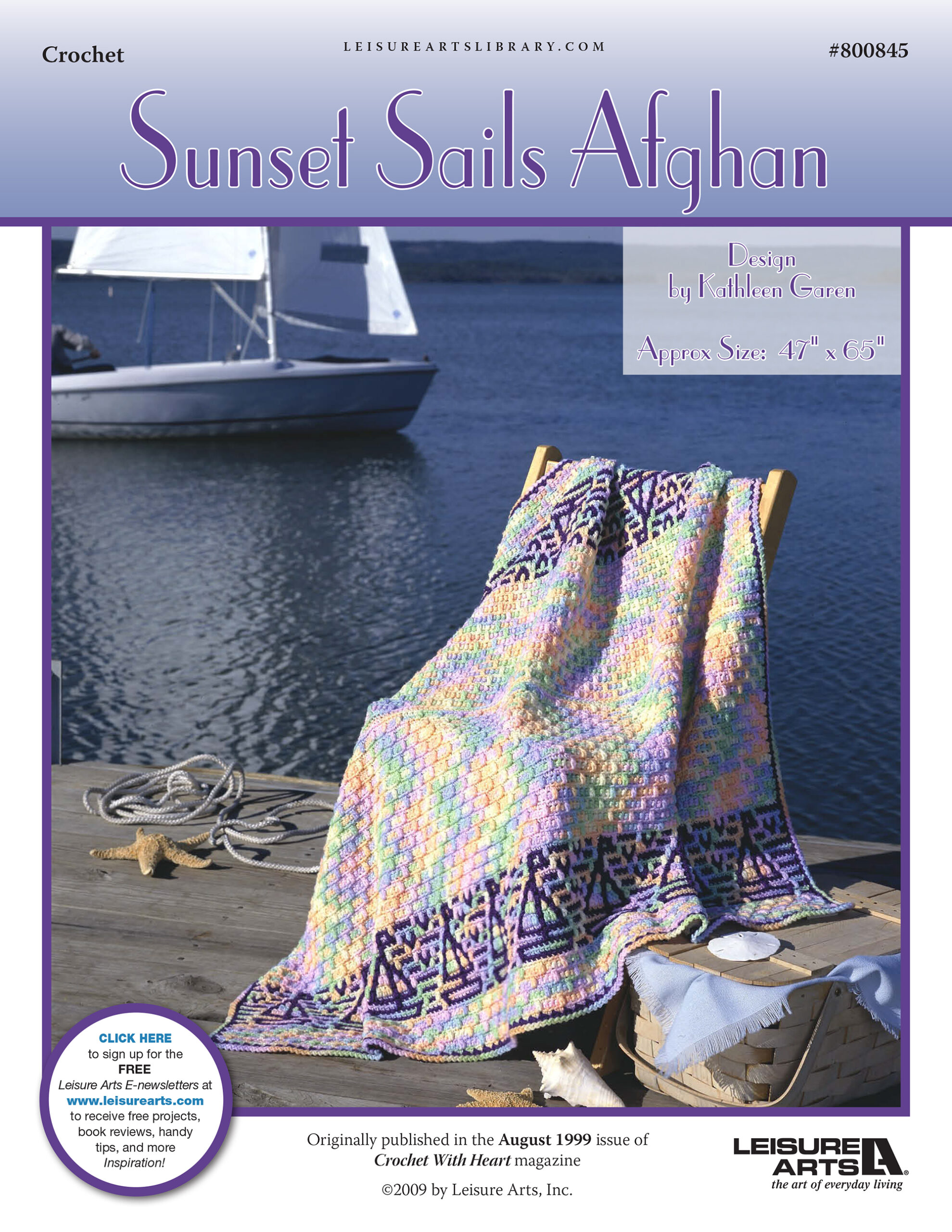 Leisure Arts Sunset Sails Afghan Crochet ePattern