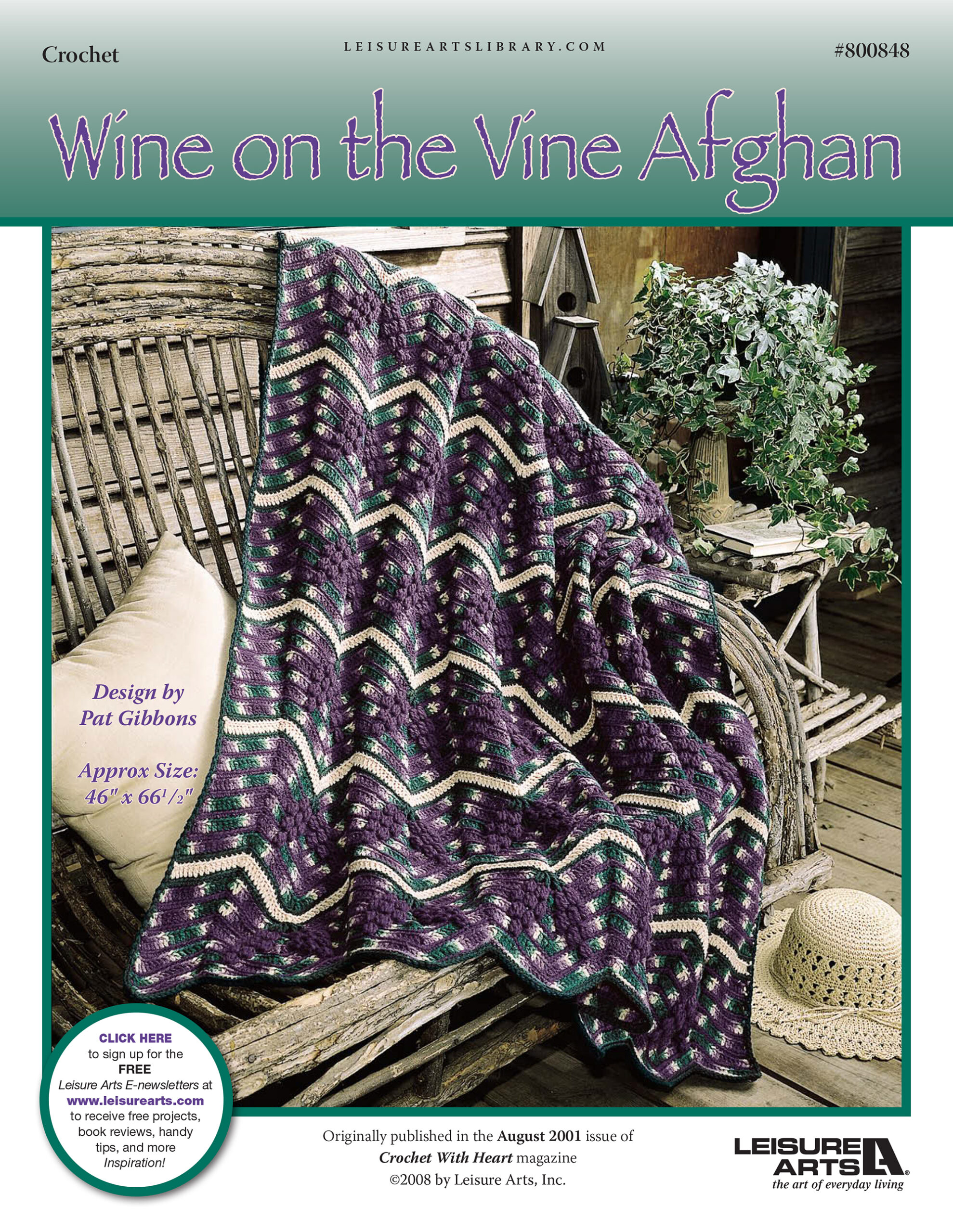 Leisure Arts Wine On The Vine Afghan Crochet ePattern