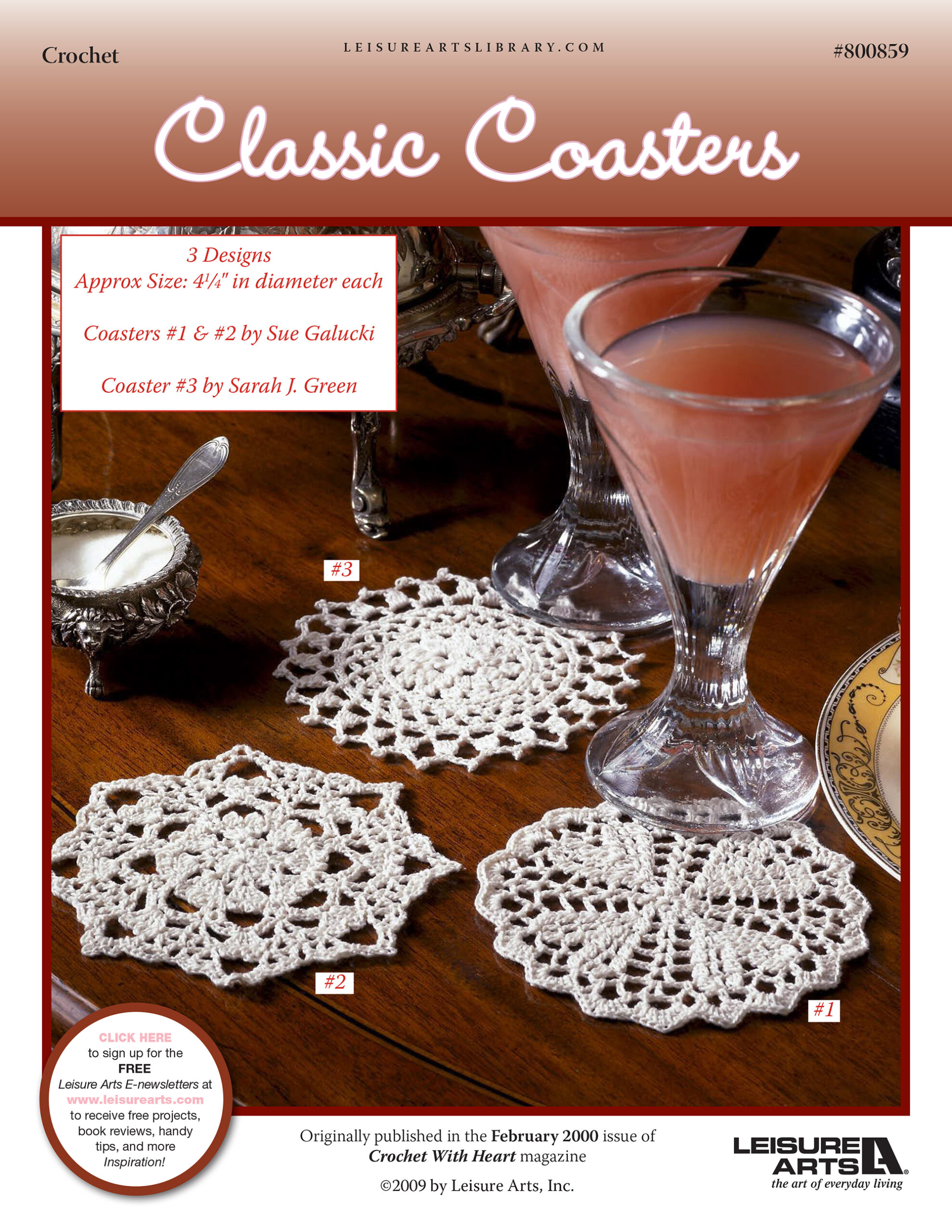Leisure Arts Classic Coasters Crochet ePattern