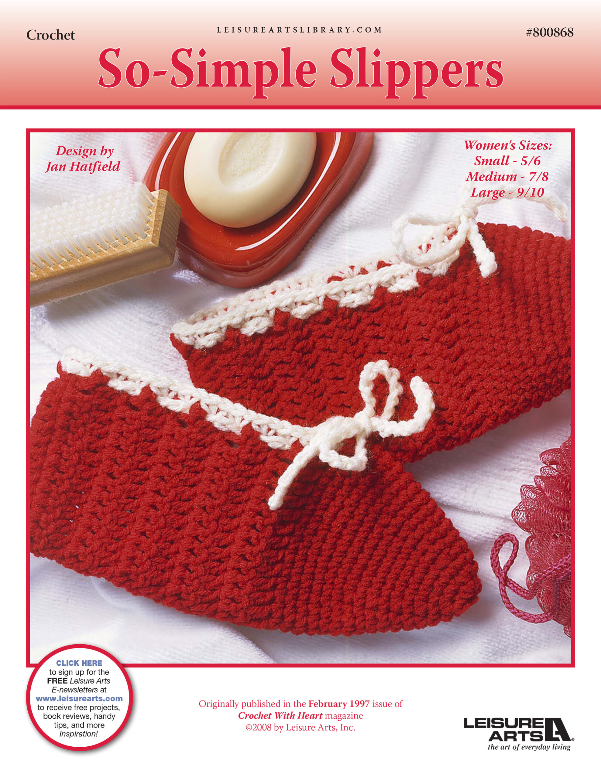 Leisure Arts SoSimple Slippers Crochet ePattern