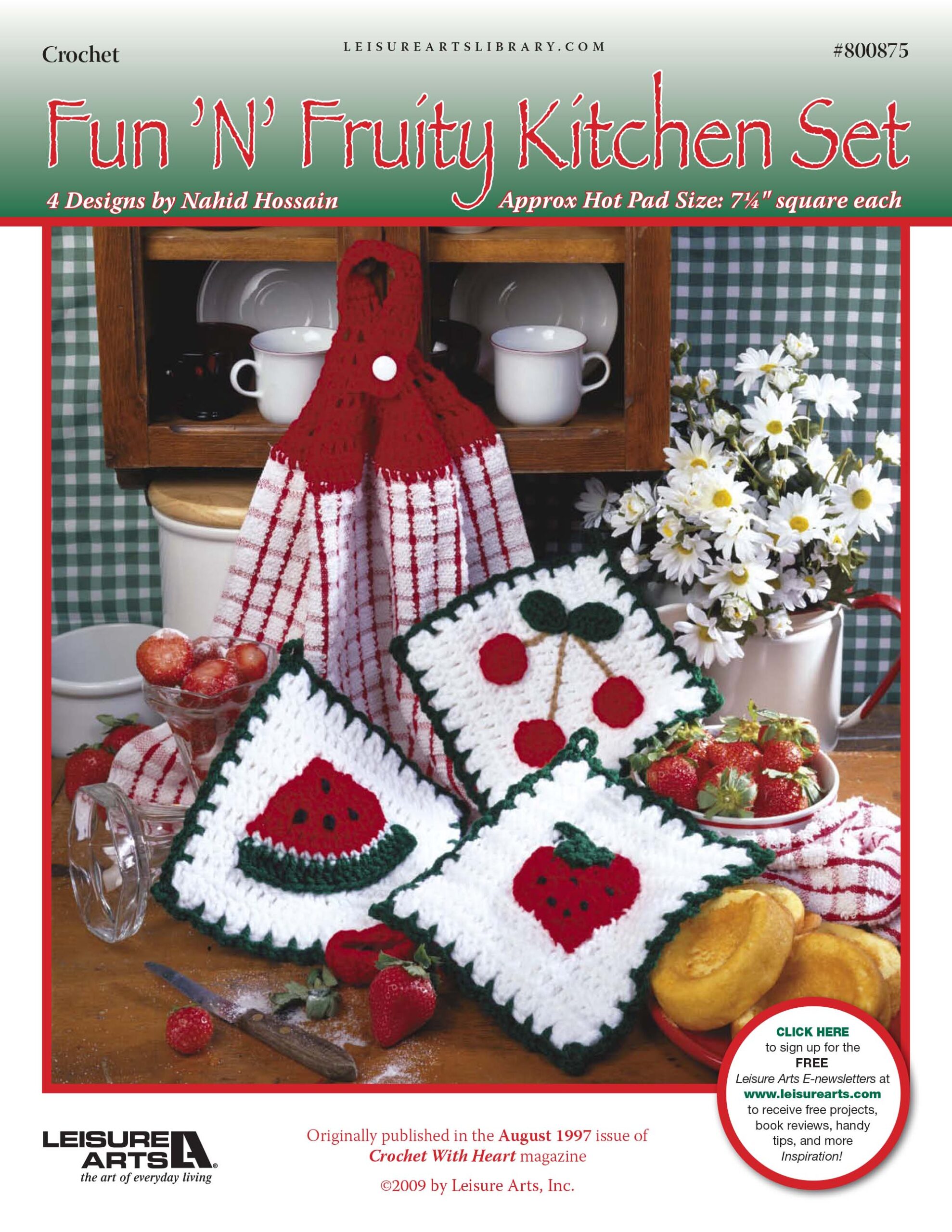 Leisure Arts Fun N Fruity Kitchen Set Crochet ePattern