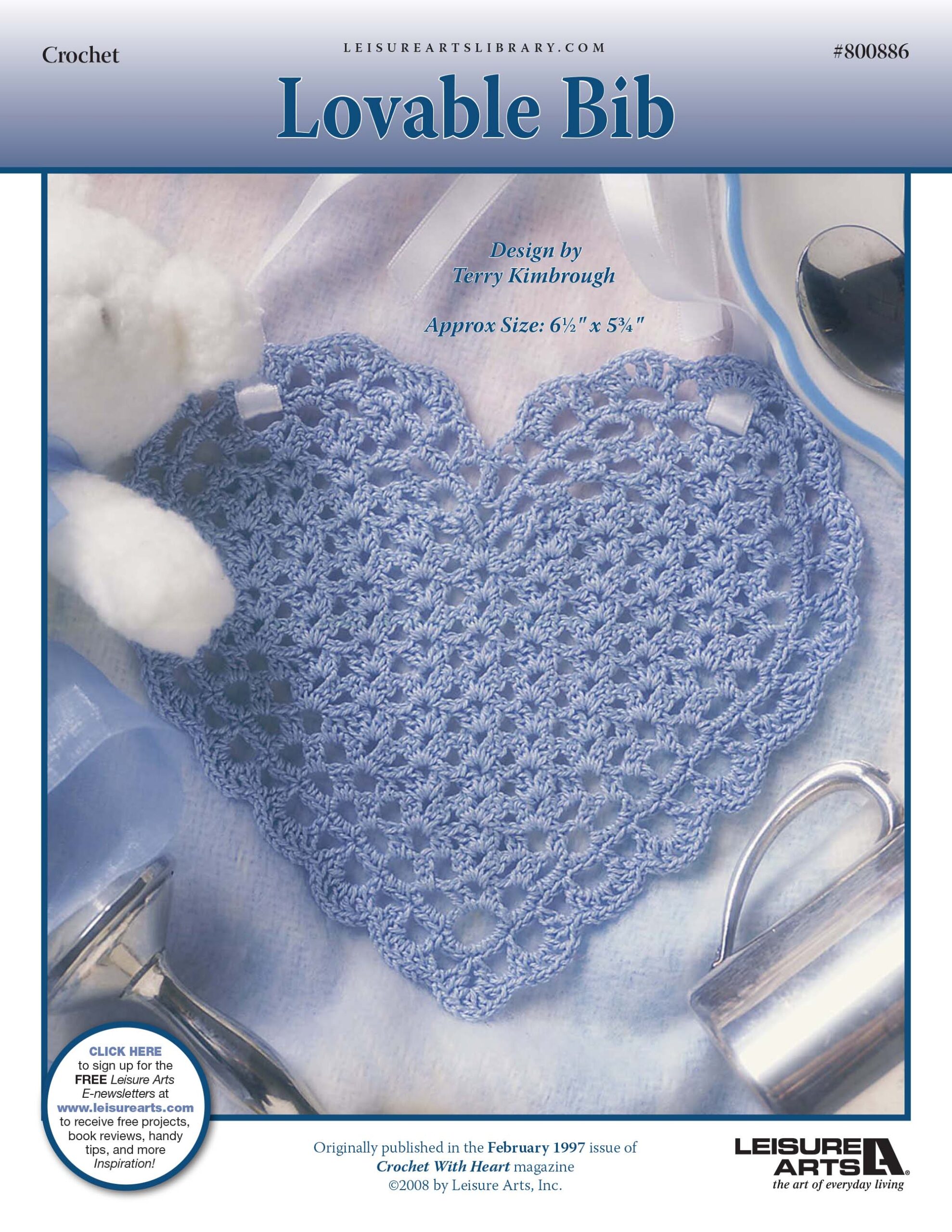 Leisure Arts Loveable Bib Crochet ePattern