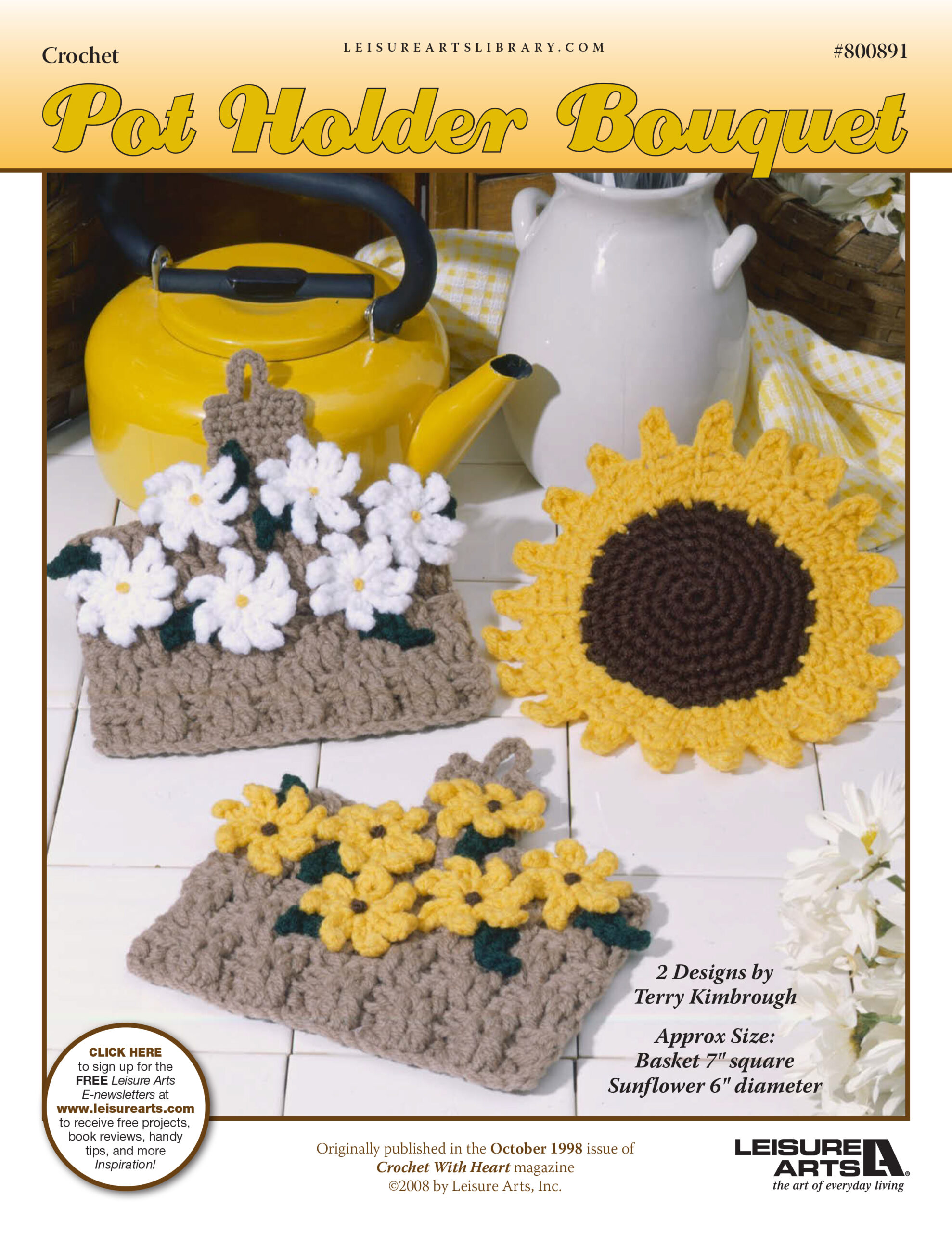 Leisure Arts Pot Holder Bouquet Crochet ePattern