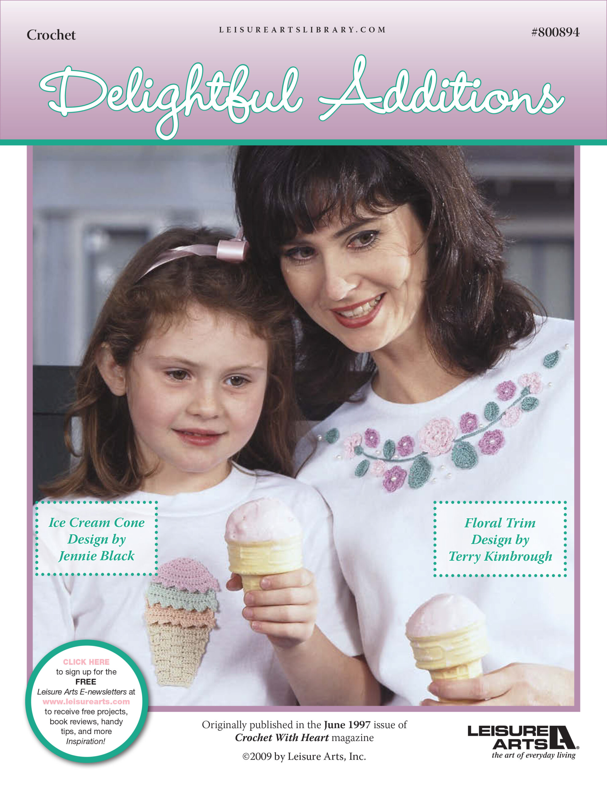 Leisure Arts Delightful Additions Applique Crochet ePattern