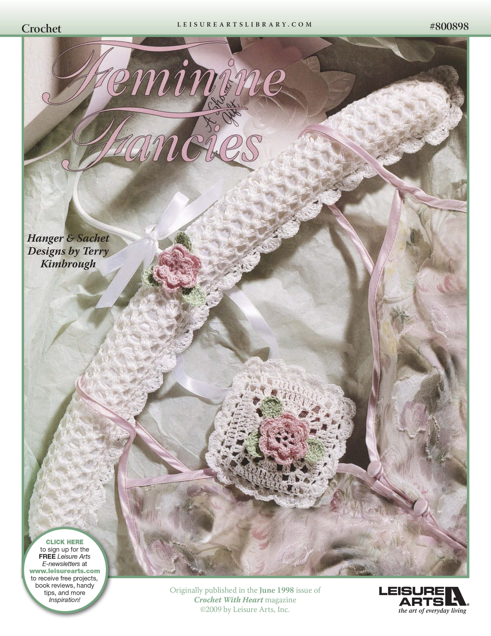 Leisure Arts Feminine Fancies Hanger Sachet Crochet ePattern