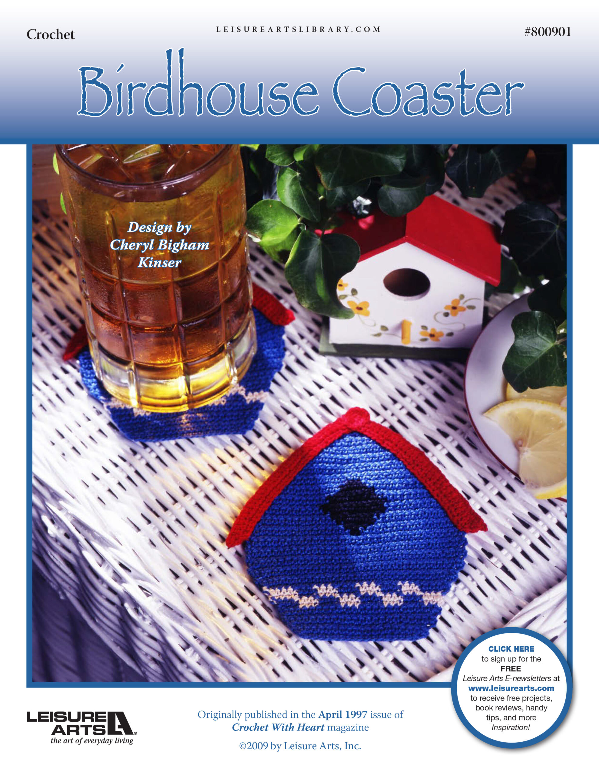 Leisure Arts Birdhouse Coaster Crochet ePattern