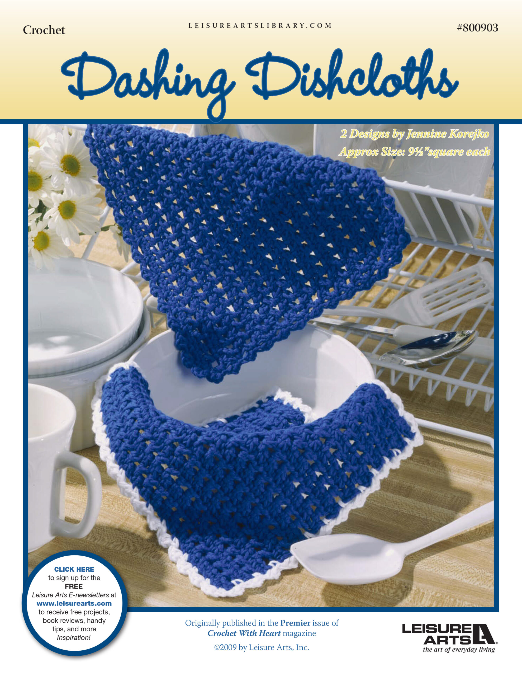 Leisure Arts Dashing Dishcloths Crochet ePattern