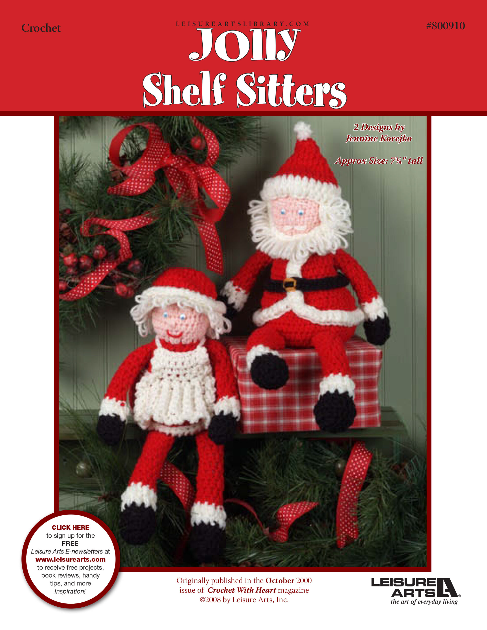 Leisure Arts Jolly Shelf Sitters Crochet ePattern