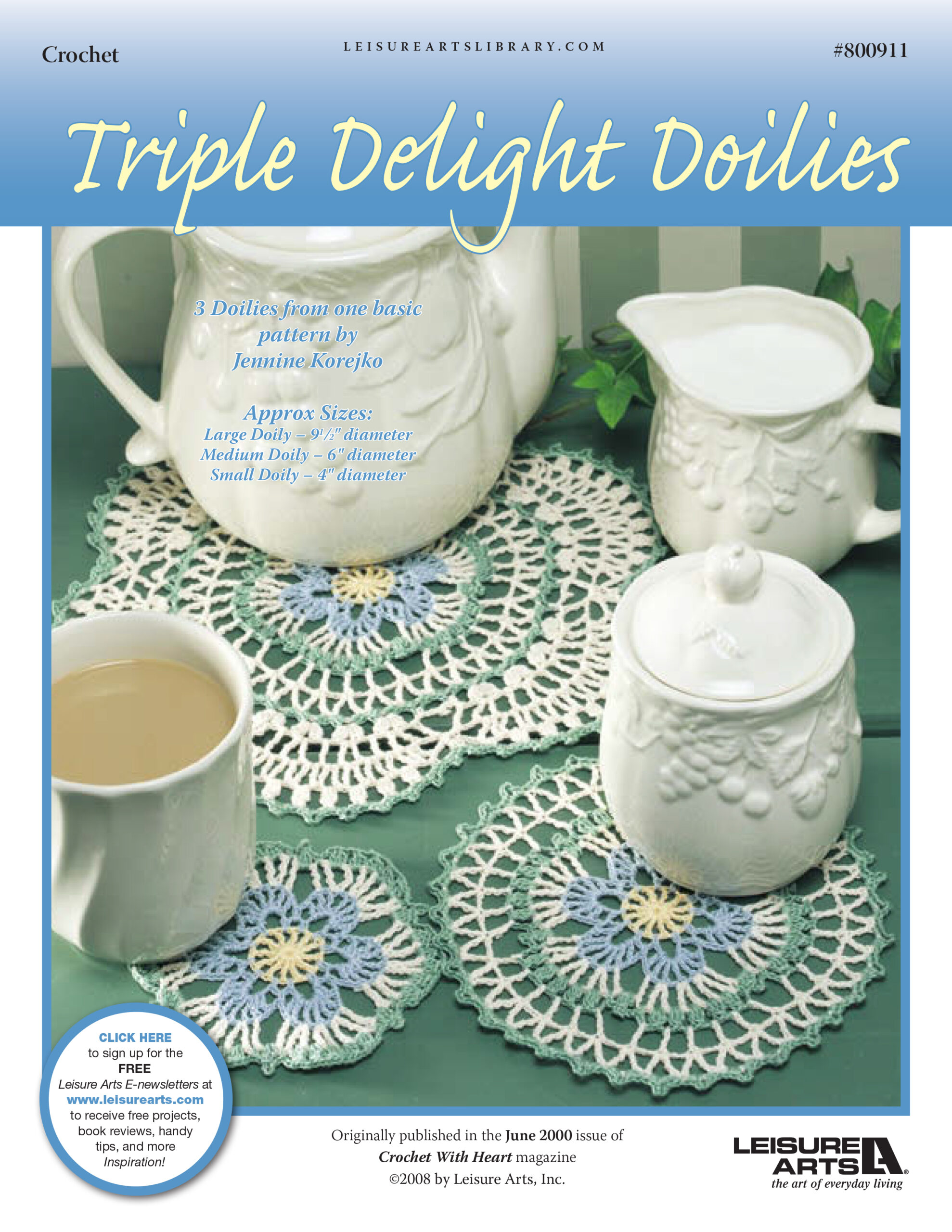 Leisure Arts Triple Delight Doilies Crochet ePattern