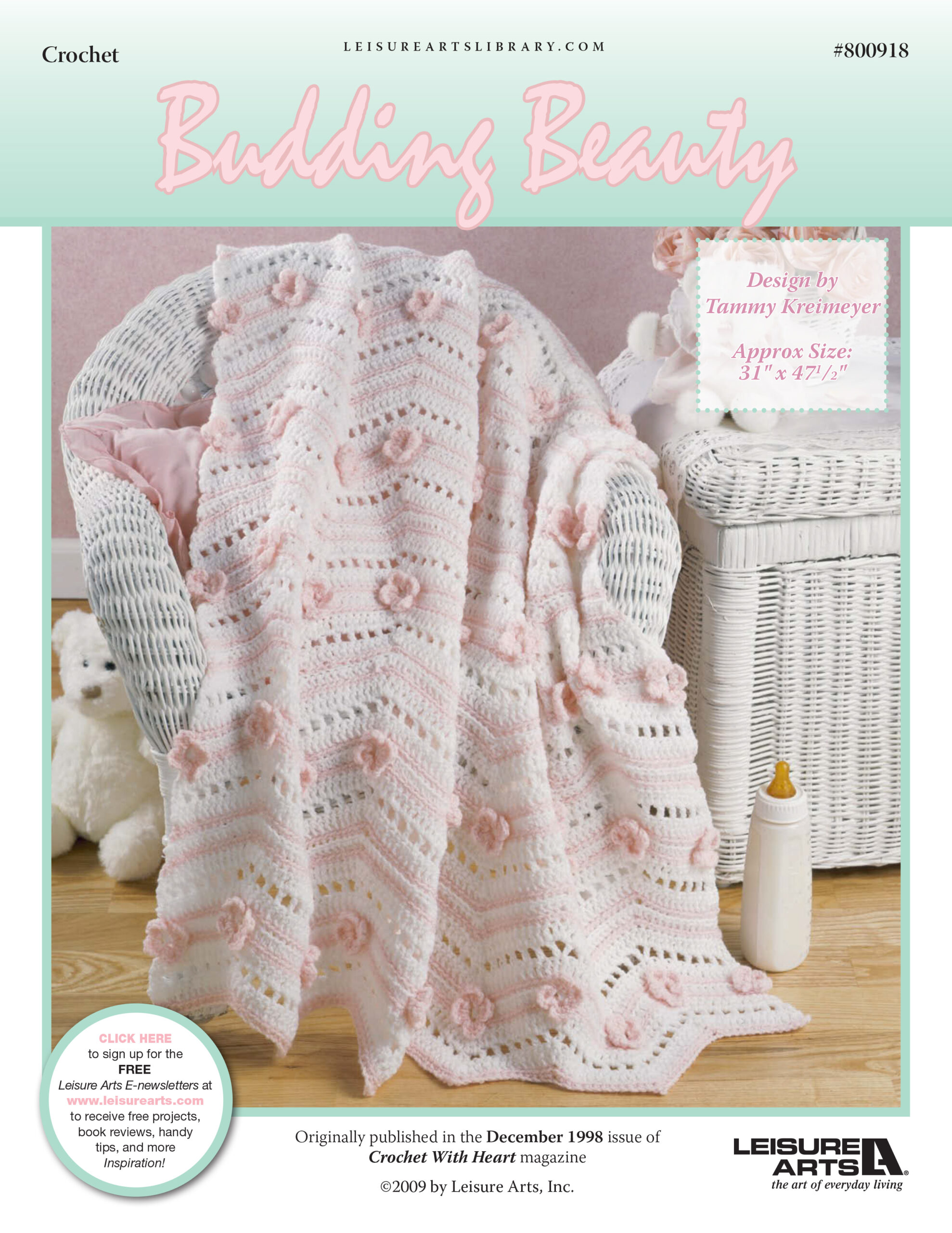 Leisure Arts Budding Beauty Baby Afghan Crochet ePattern