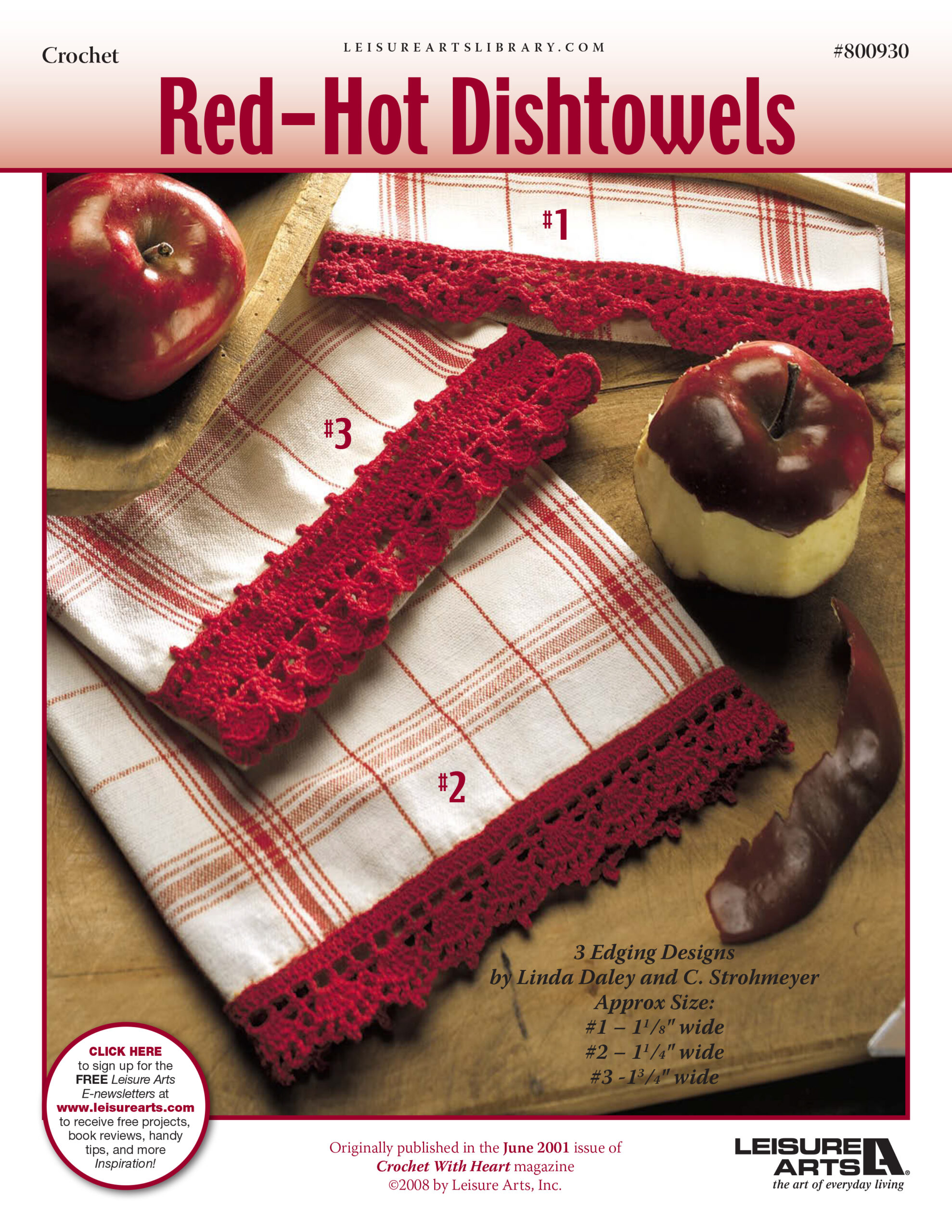 Leisure Arts RedHot Dish Towels Crochet ePattern