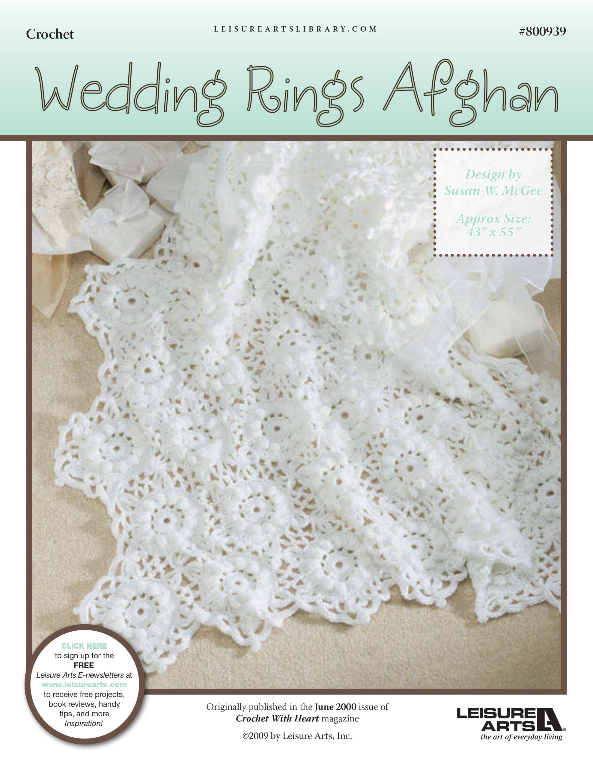 Leisure Arts Wedding Rings Afghan Crochet ePattern