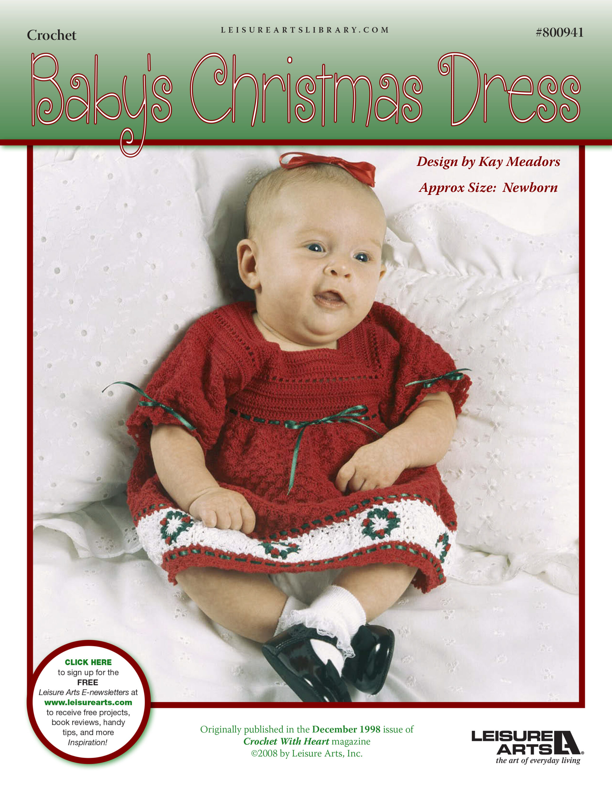 Leisure Arts Babys Christmas Dress Crochet ePattern