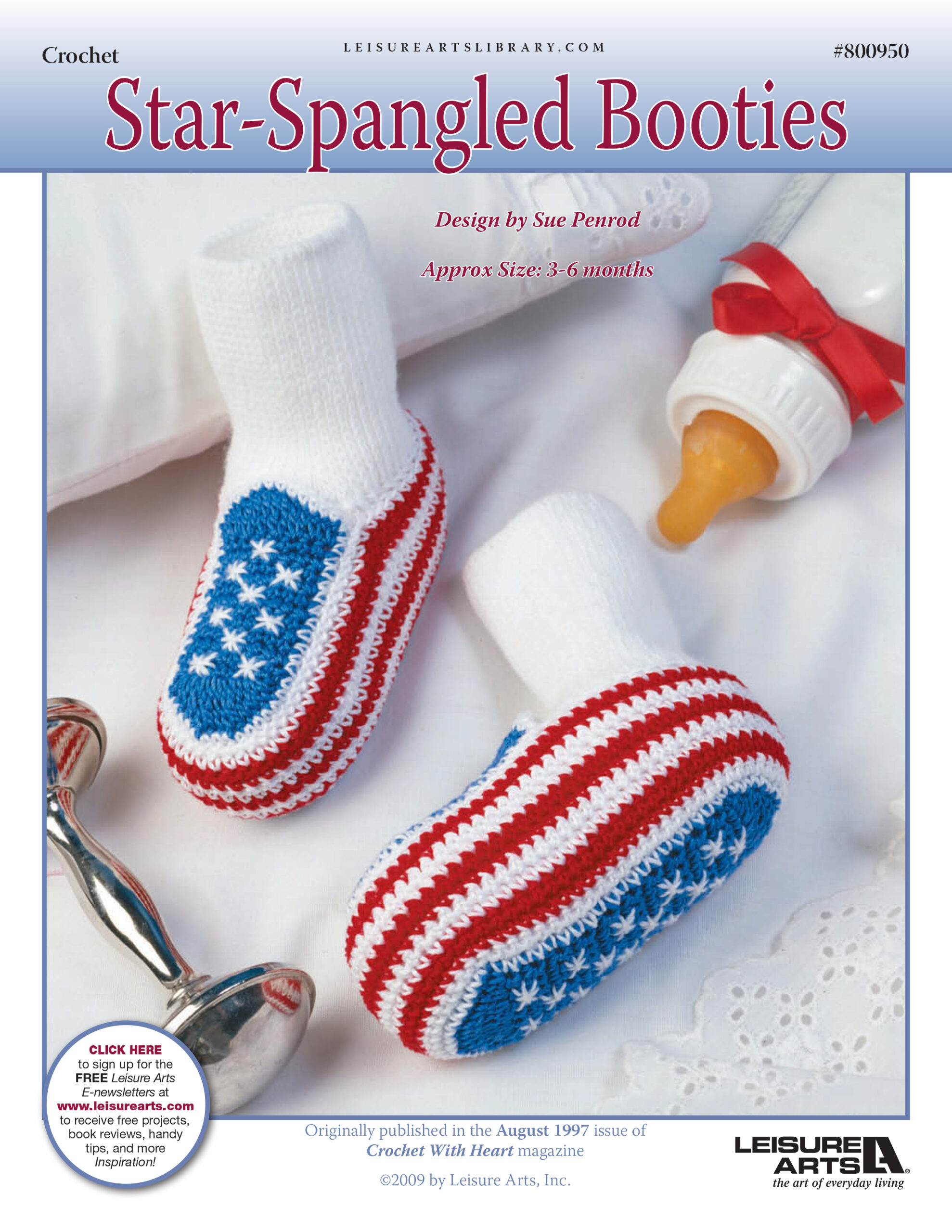 Leisure Arts StarSpangled Booties Crochet ePattern