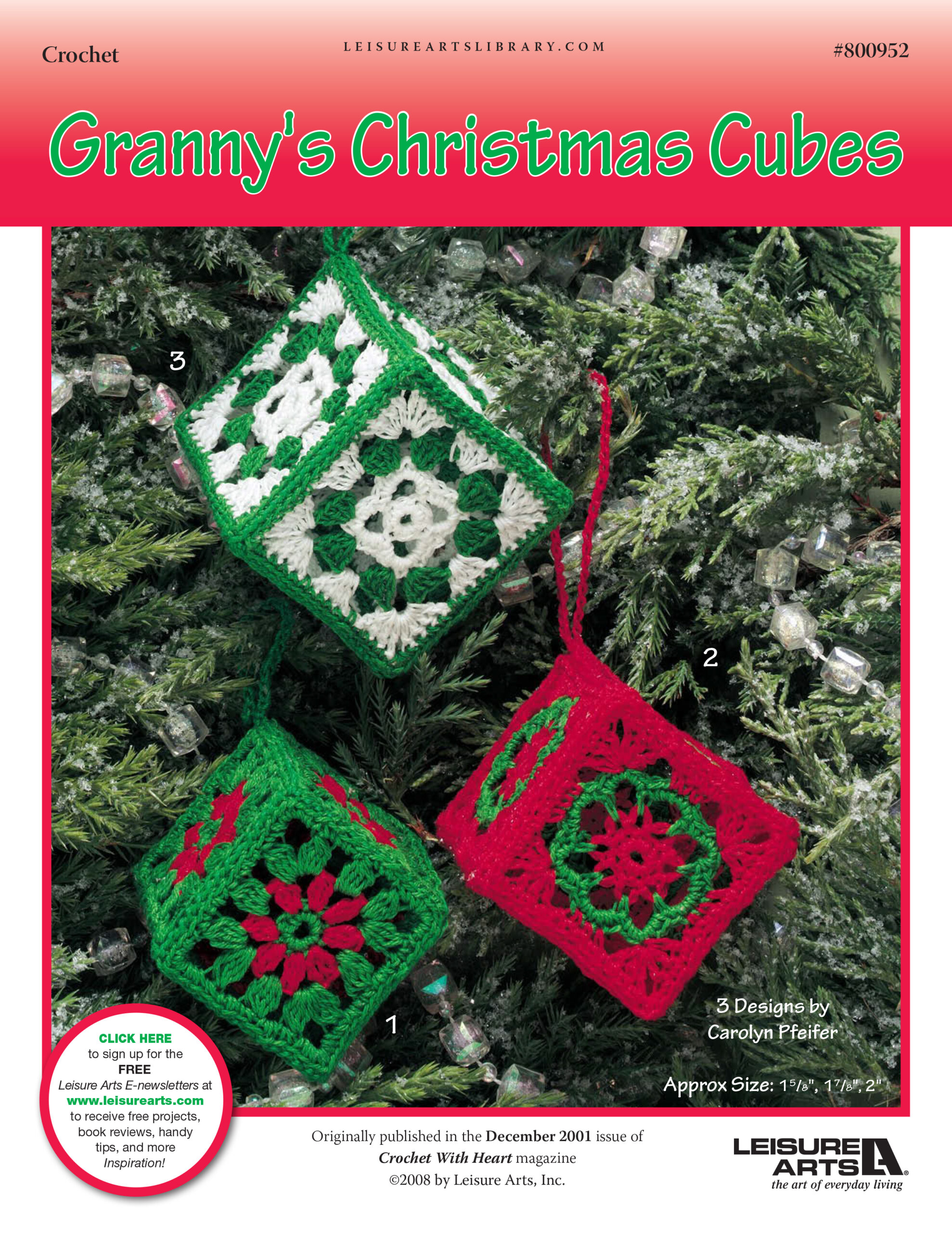 Leisure Arts Grannys Christmas Cubes Crochet ePattern