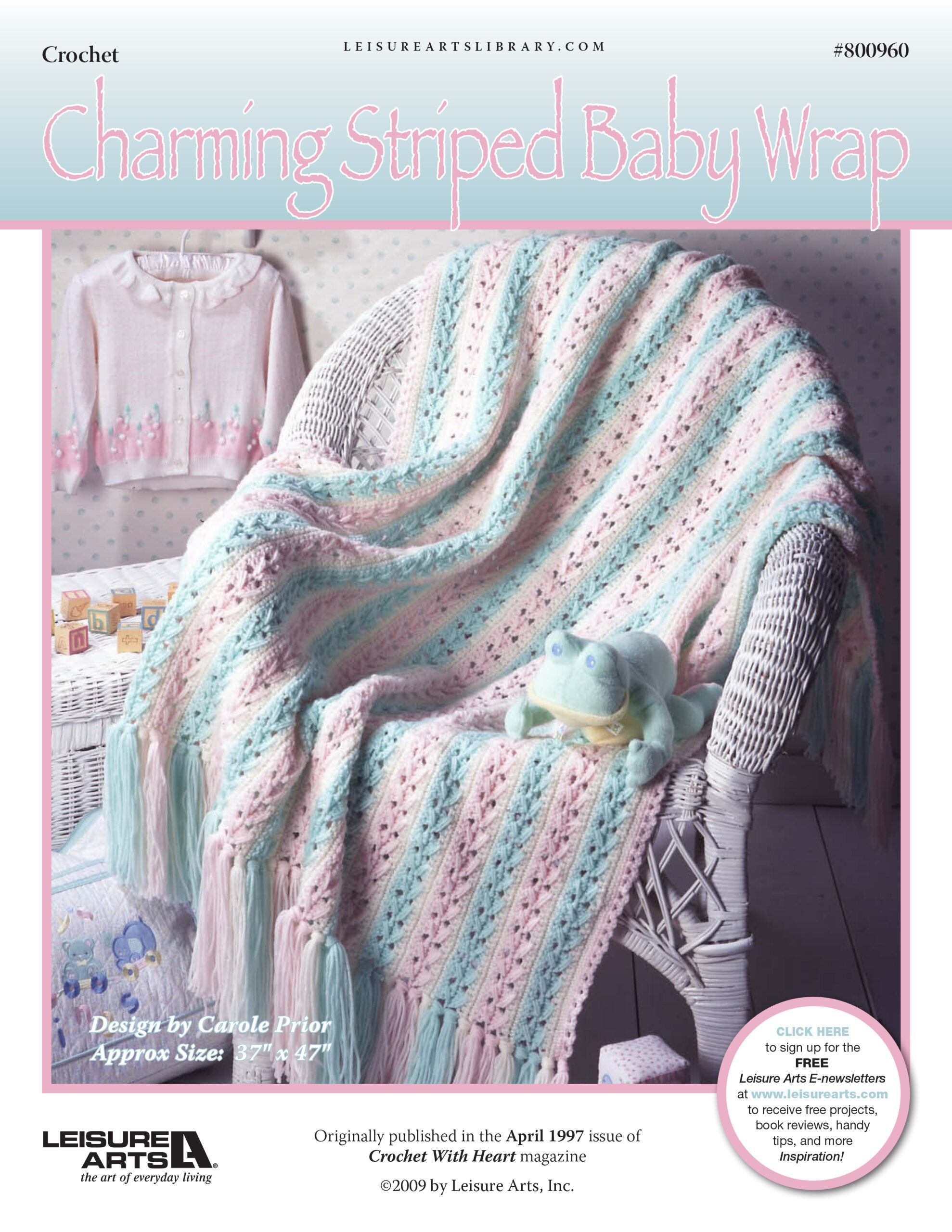Leisure Arts Charming Striped Baby Wrap Crochet ePattern