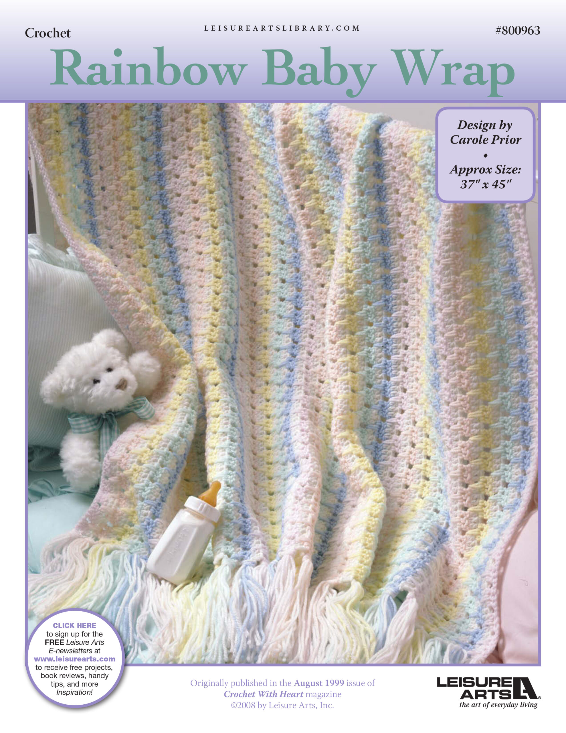 Leisure Arts Rainbow Baby Wrap Crochet ePattern