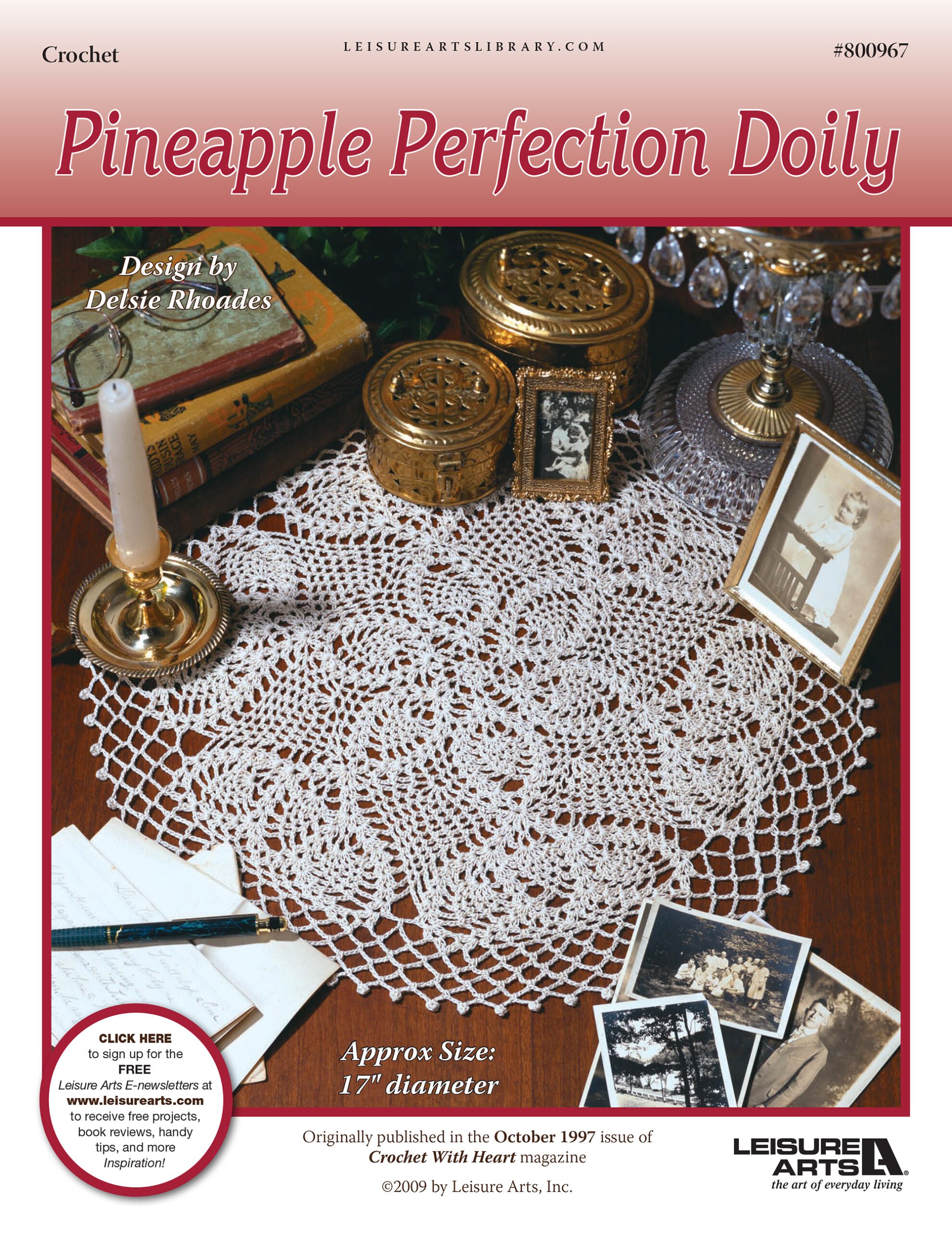 Leisure Arts Pineapple Perfection Doily Crochet ePattern