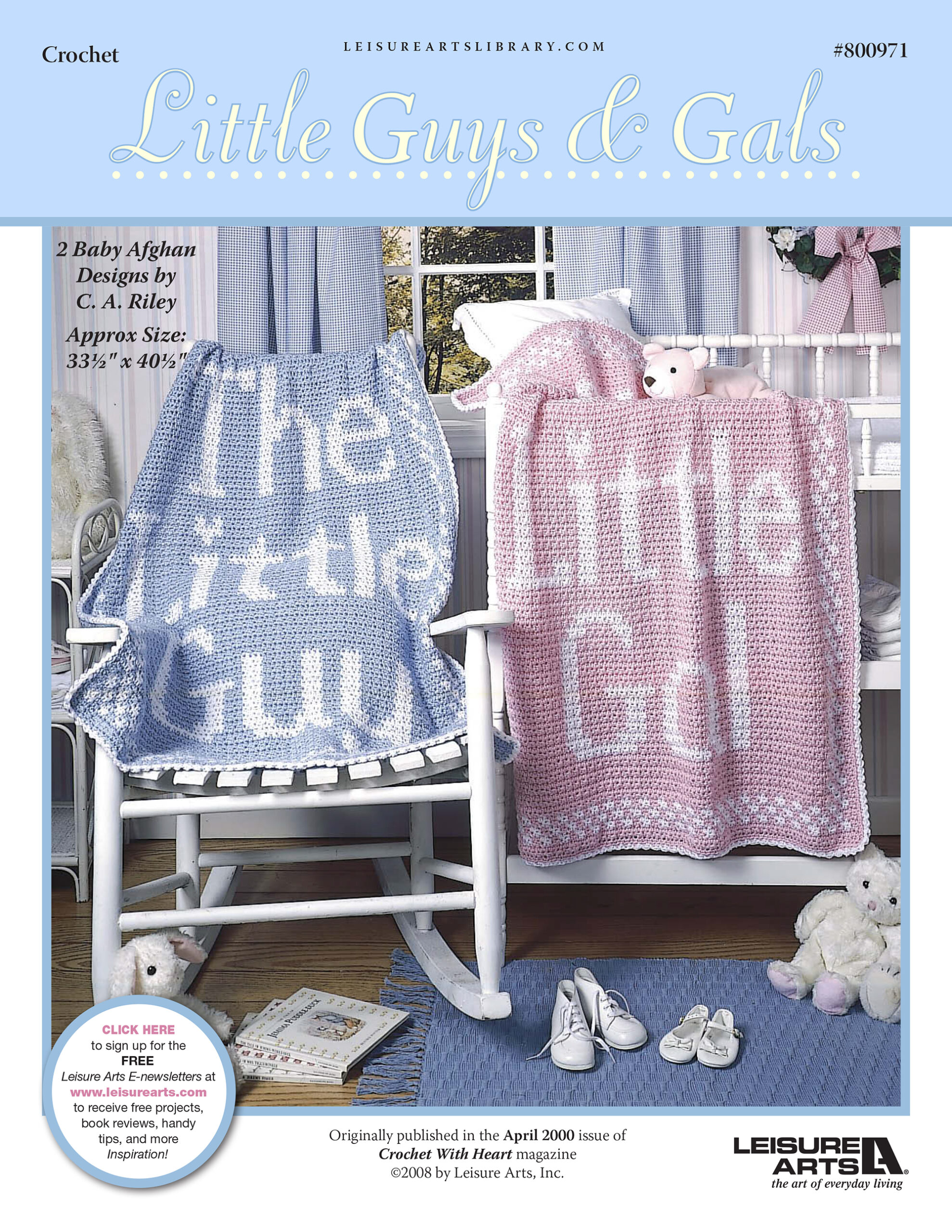 Leisure Arts For Little Guys Gals Afghans Crochet ePattern