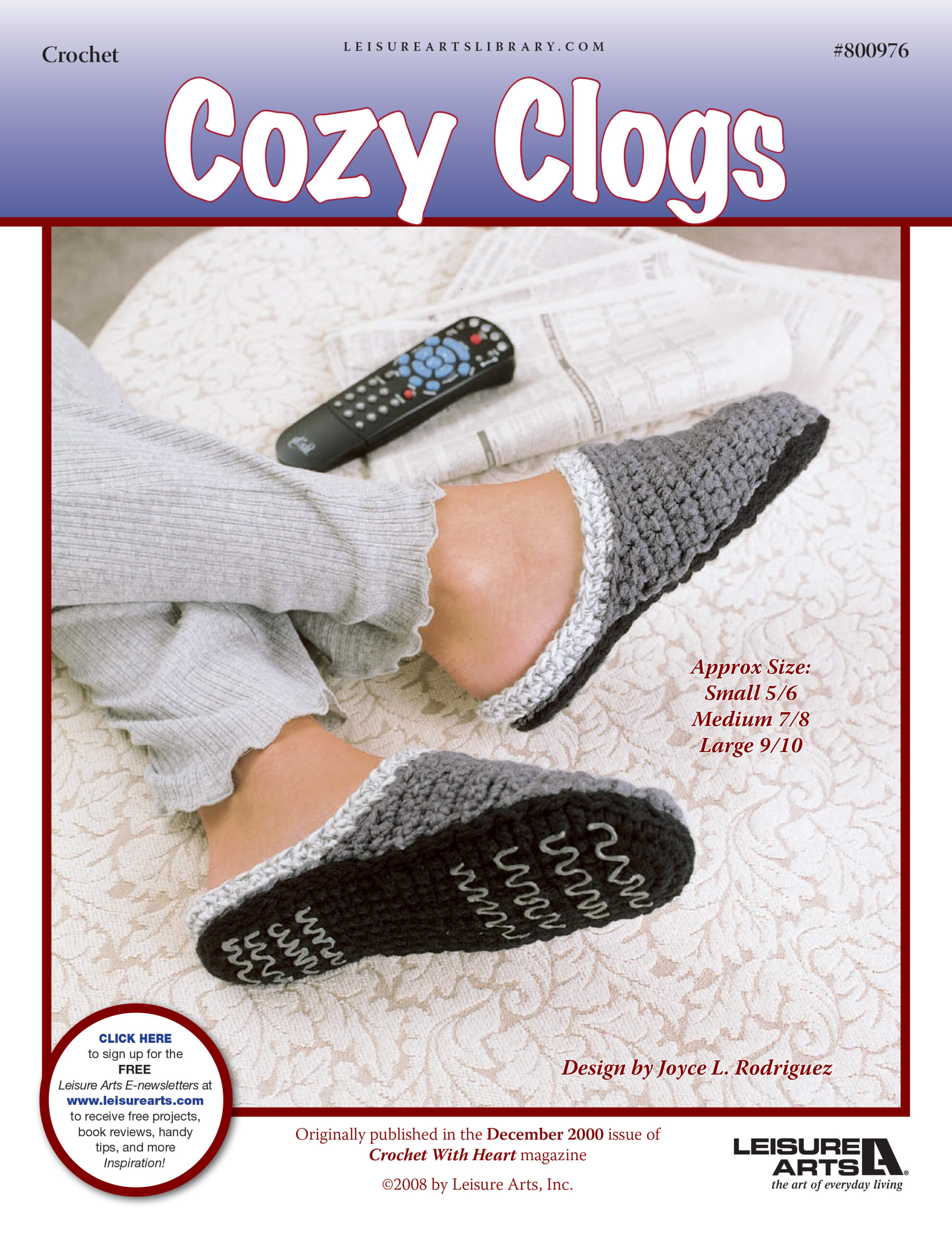 Leisure Arts Cozy Clogs Crochet ePattern