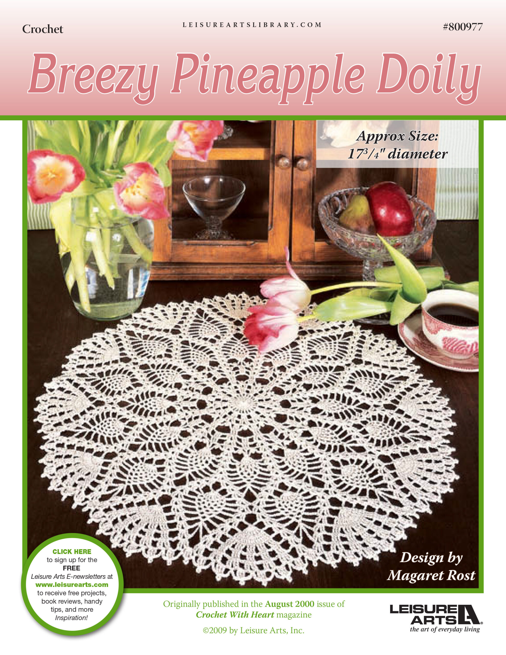 Leisure Arts Breezy Pineapple Doily Crochet ePattern