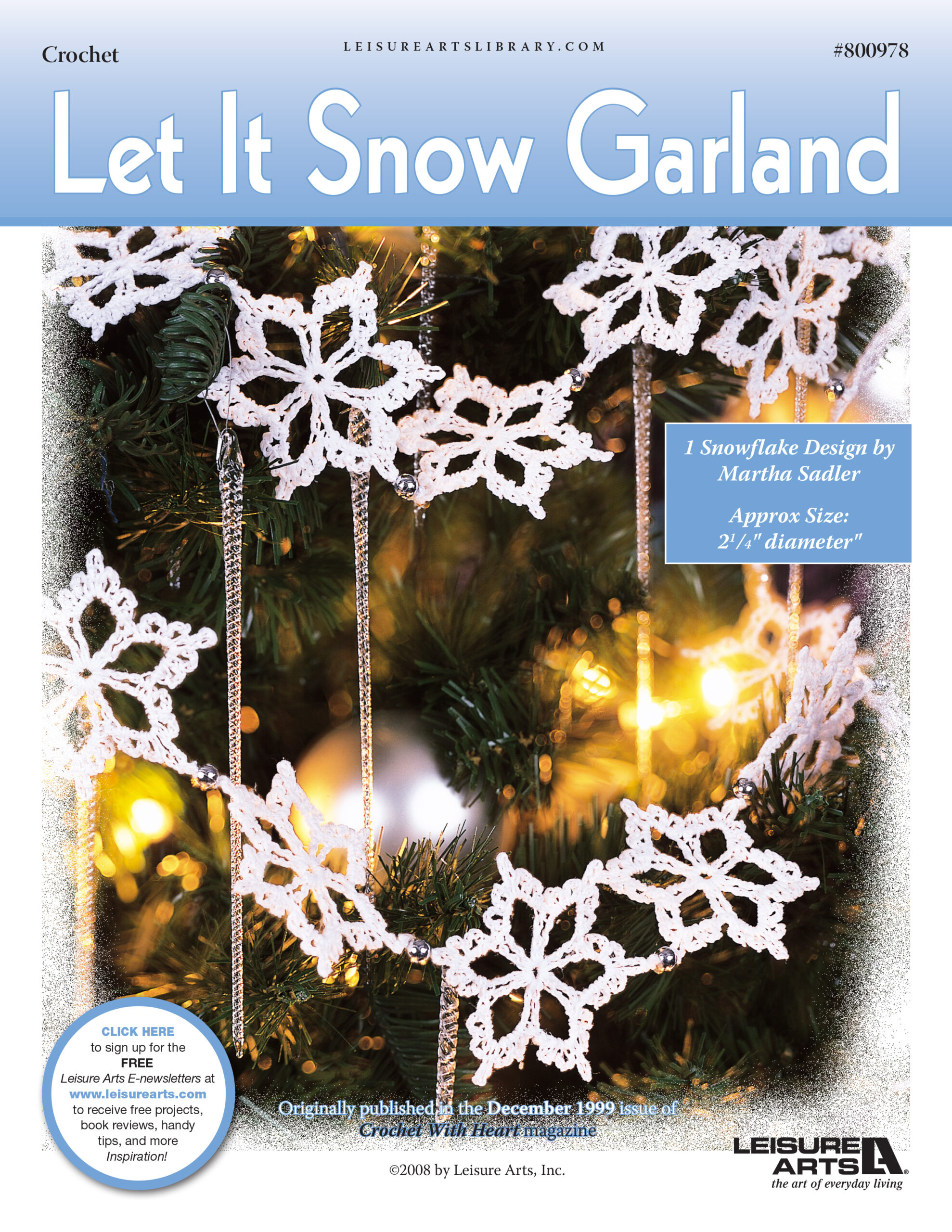 Leisure Arts Let It Snow Garland Crochet ePattern