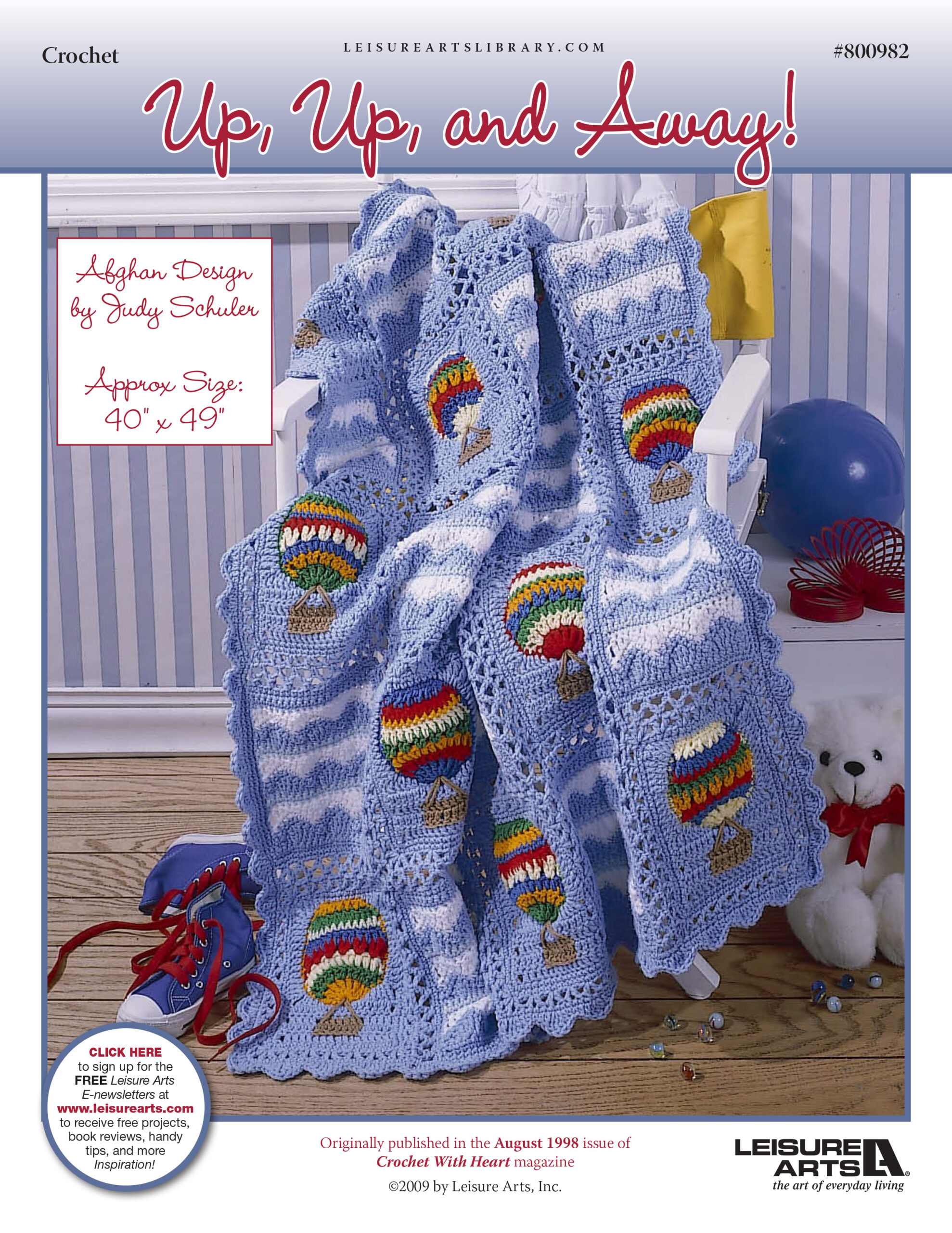 Leisure Arts Crochet with Heart Up Up and Away Afghan ePattern