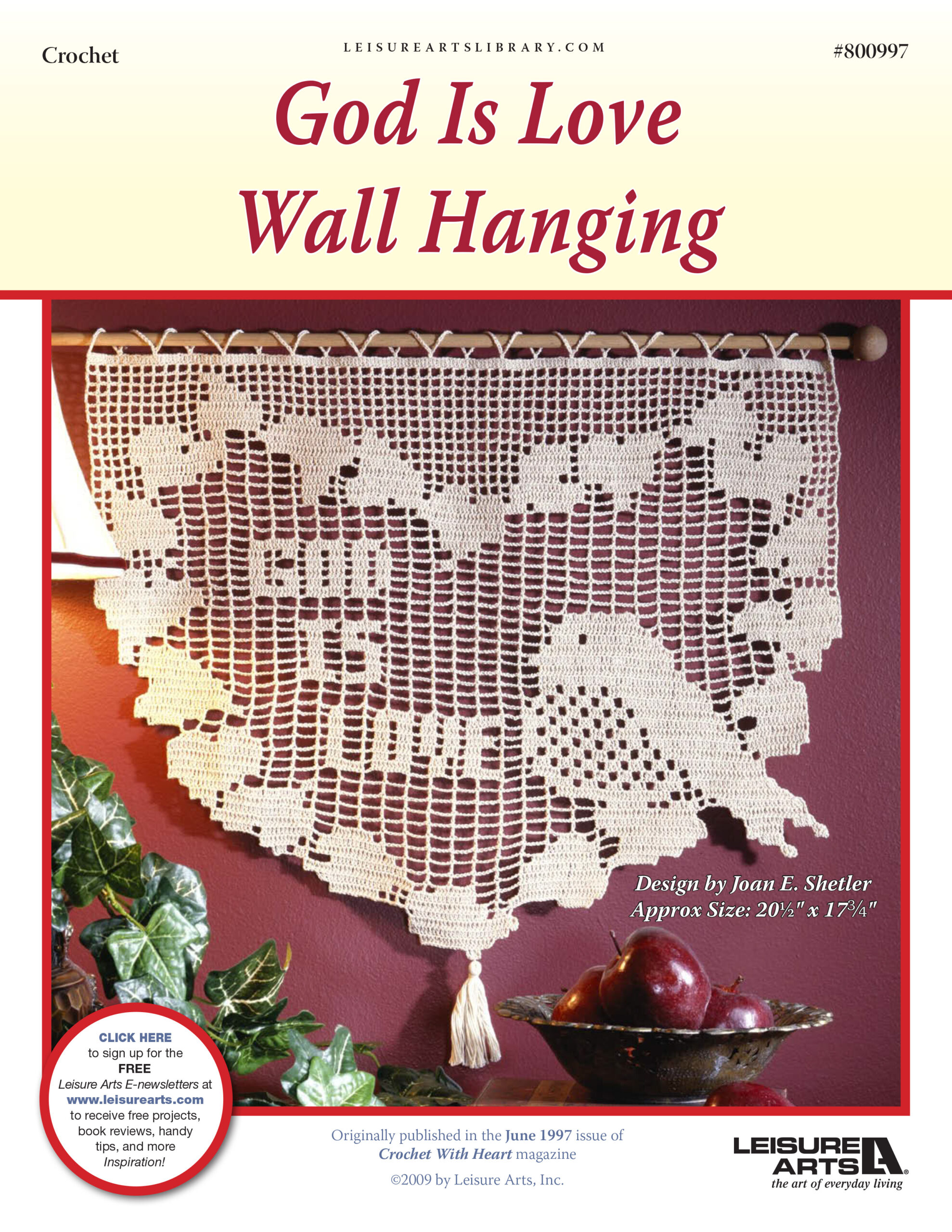 Leisure Arts God Is Love Wall Hanging Crochet ePattern