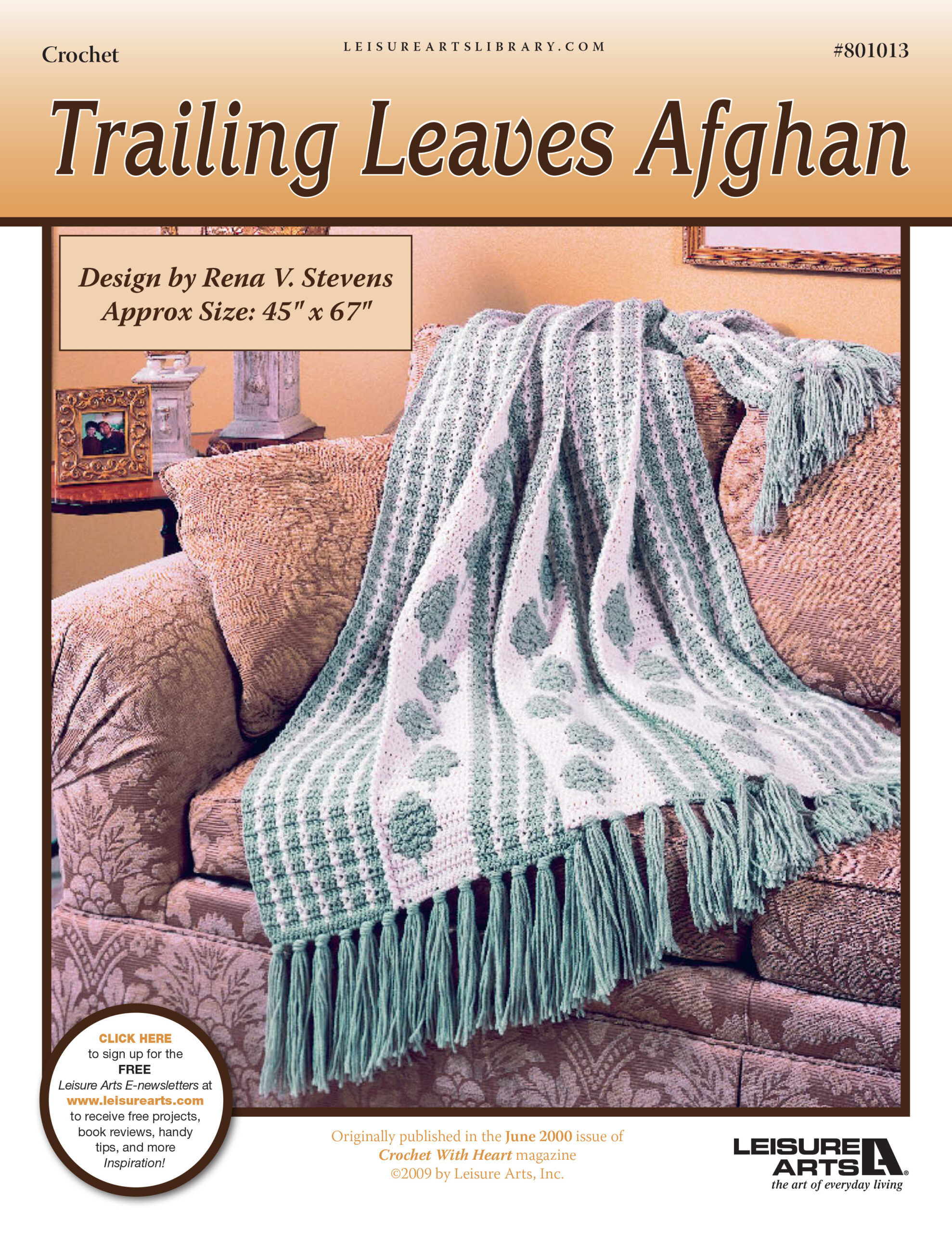 Leisure Arts Trailing Leaves Afghan Crochet ePattern
