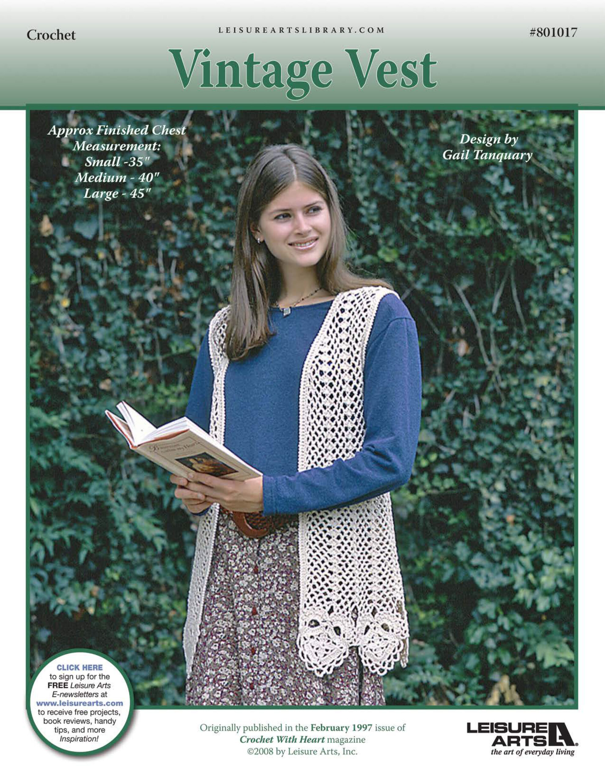 Leisure Arts Vintage Vest Crochet ePattern