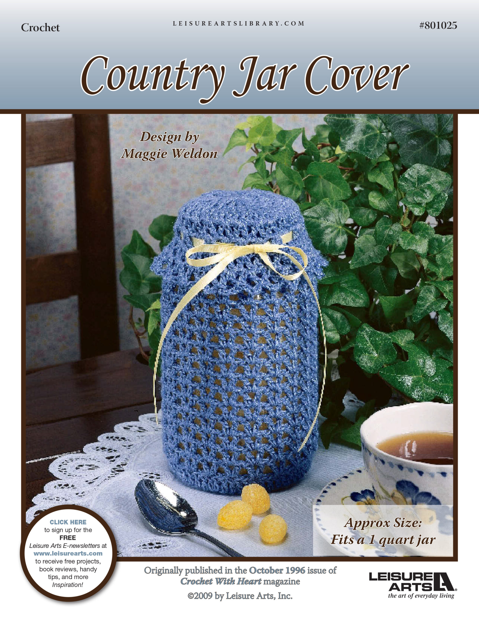 Leisure Arts Country Jar Cover Crochet ePattern