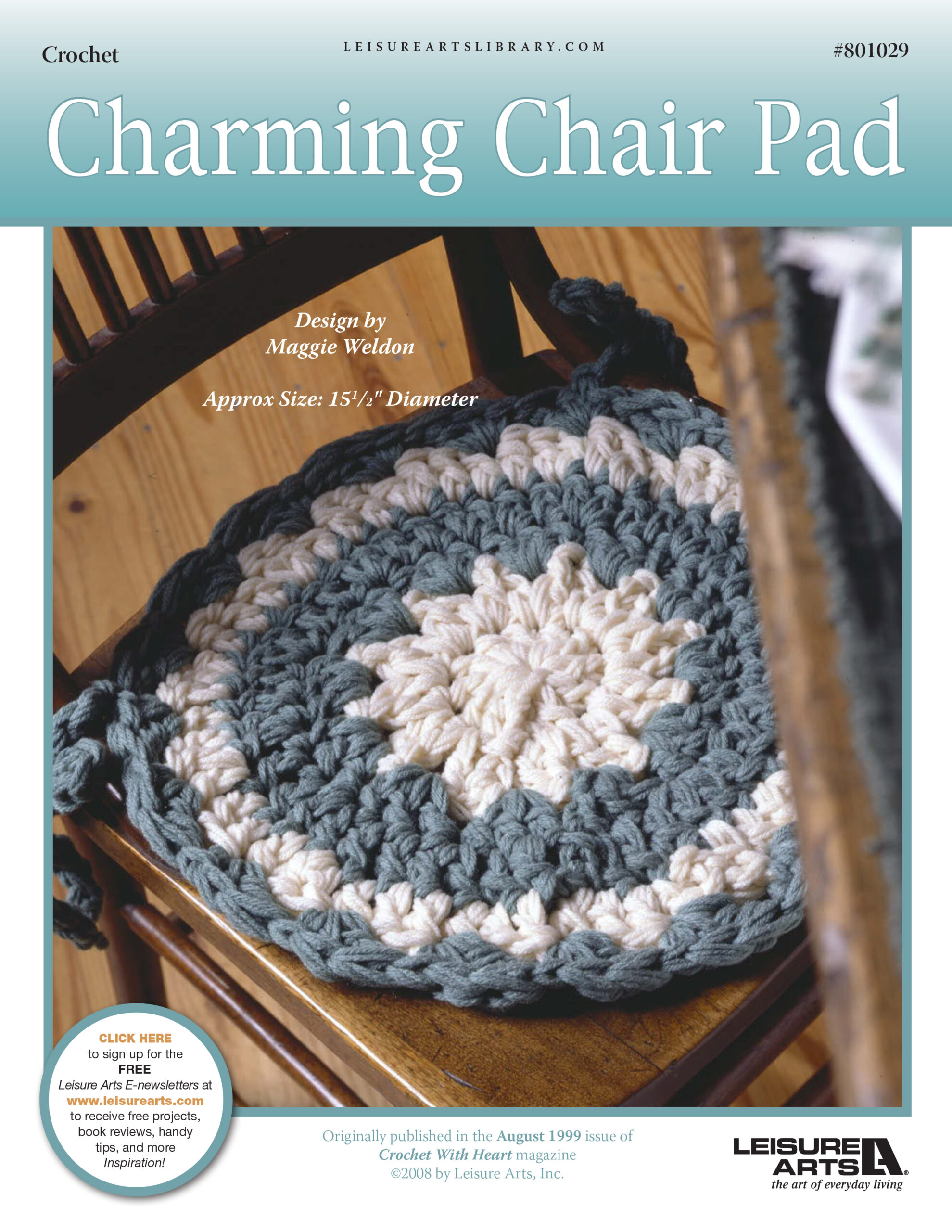 Leisure Arts Charming Chair Pad Crochet ePattern