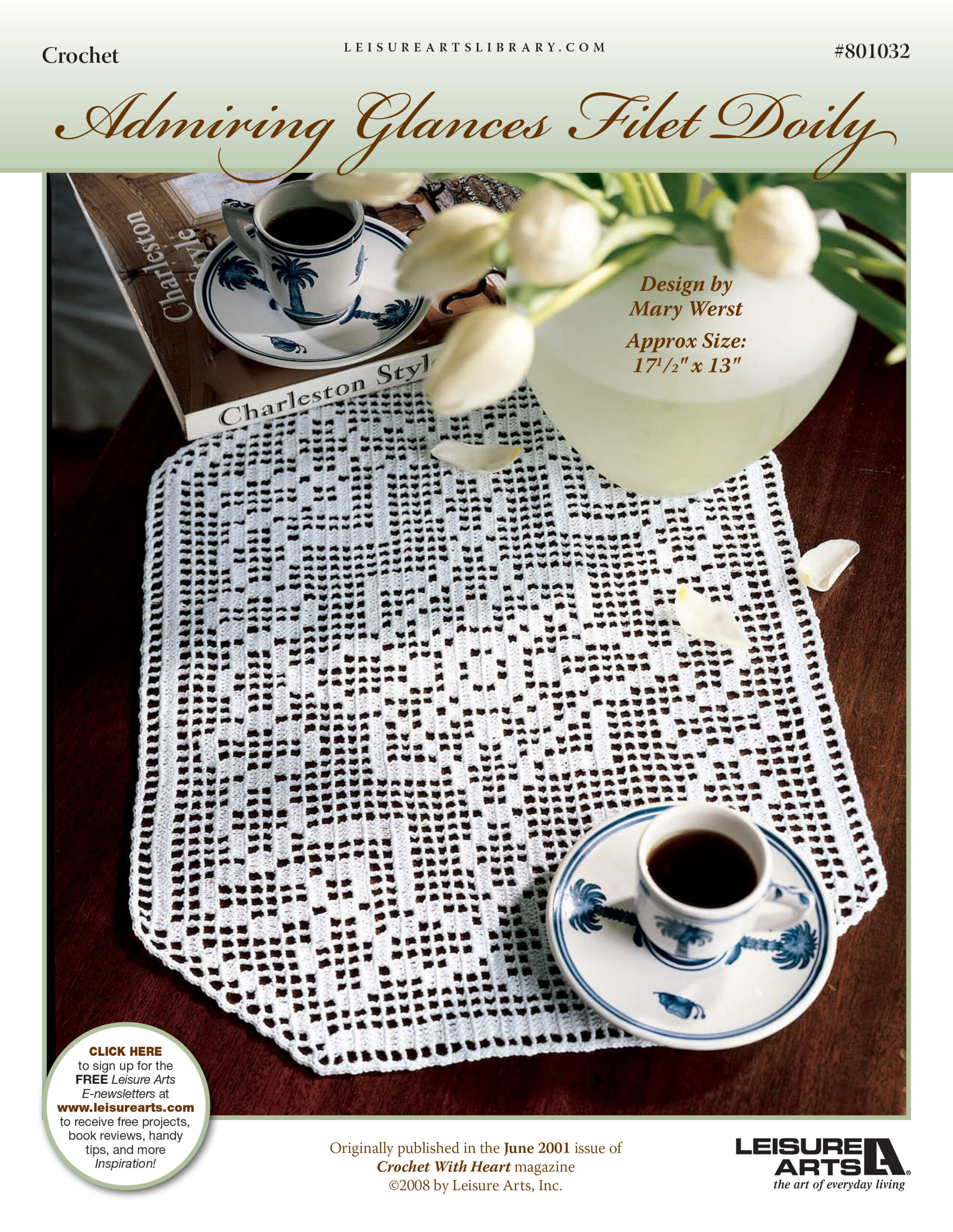 Leisure Arts Admiring Glances Filet Doily Crochet ePattern