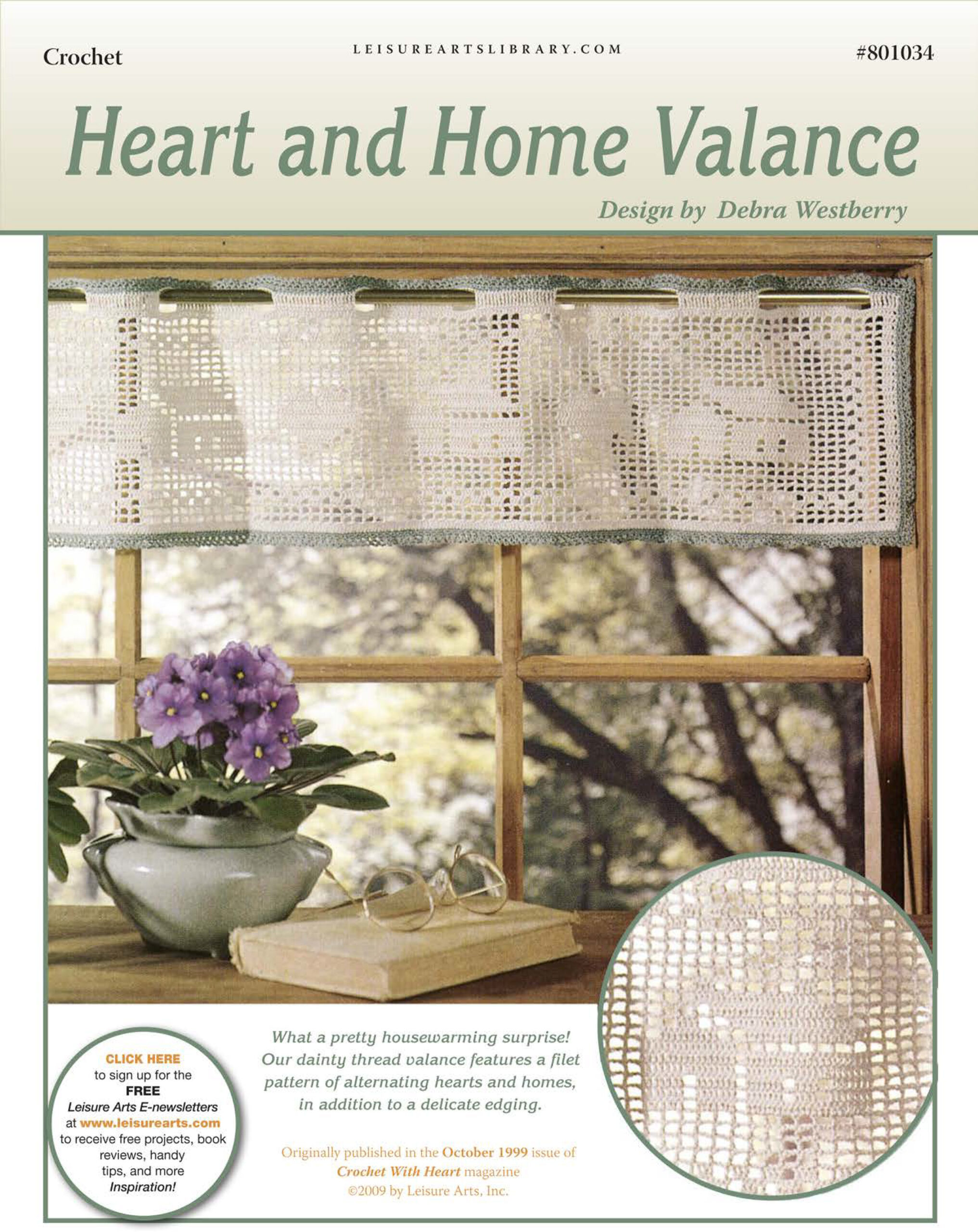 Leisure Arts Heart Home Valance Crochet ePattern