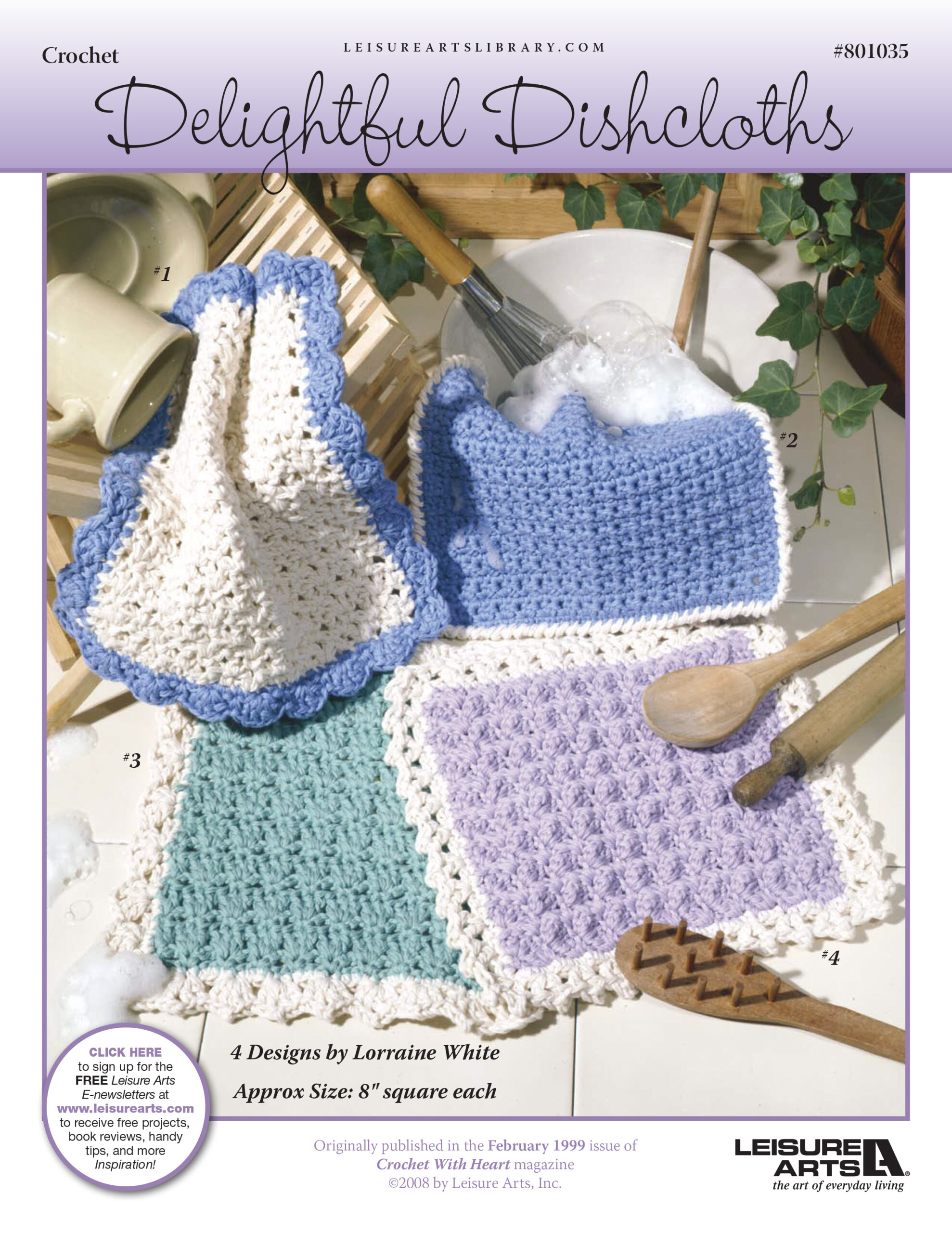 Leisure Arts Delightful Dishcloths Crochet ePattern