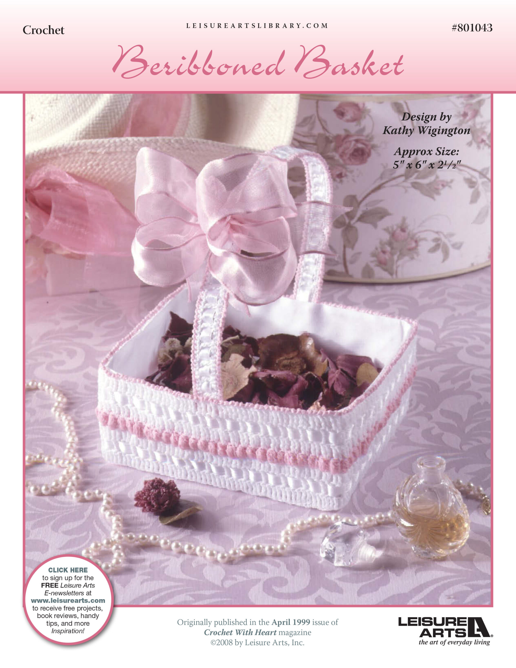 Leisure Arts Beribboned Basket Crochet ePattern